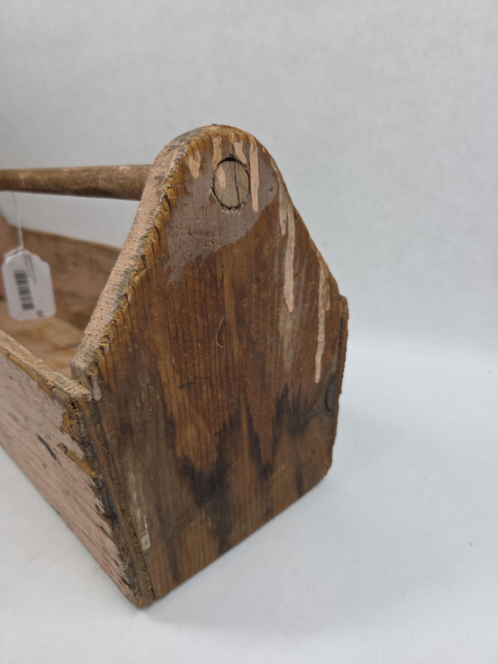 Salmon Painted Primitive Tool Caddy - 3