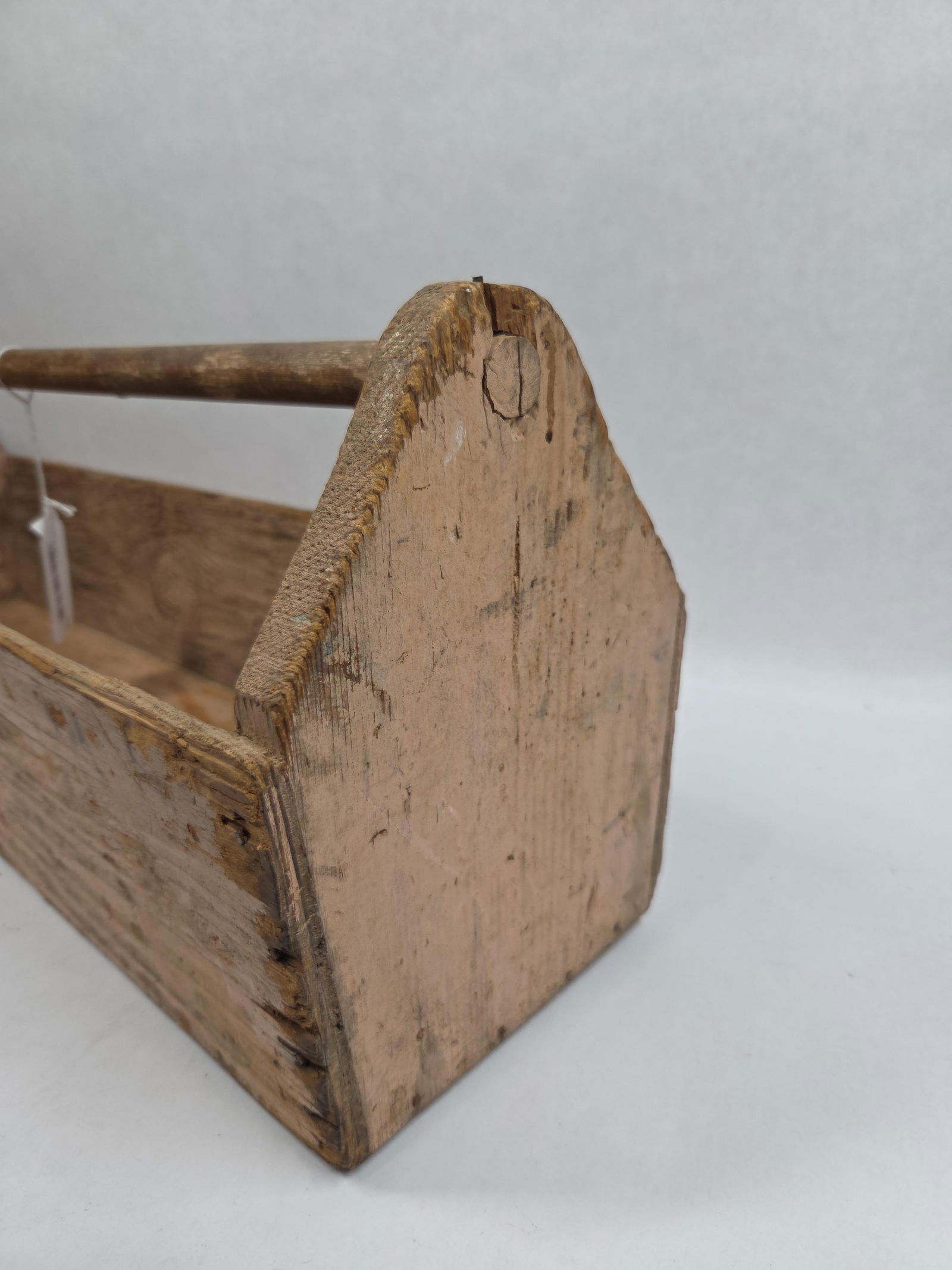 Salmon Painted Primitive Tool Caddy - 4