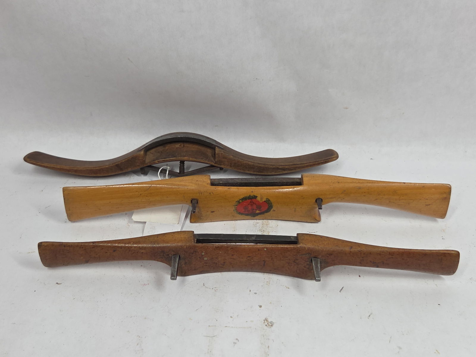3 Early Spokeshave: J. Grosby, E.A. Smith And an unmarked. 9.5 to 10.5 inches