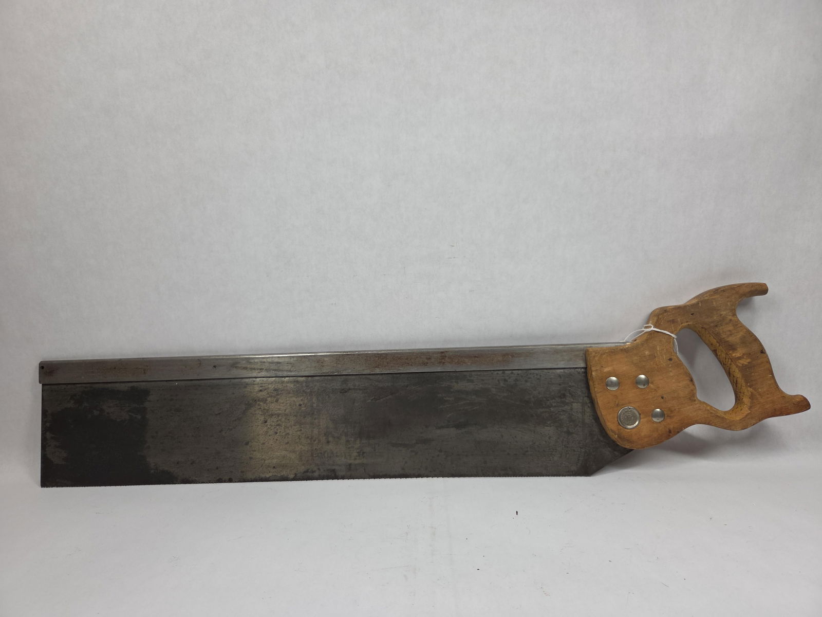 Miller Falls Backsaw: Woodworking saw with reinforced spine. 21 inch blade
