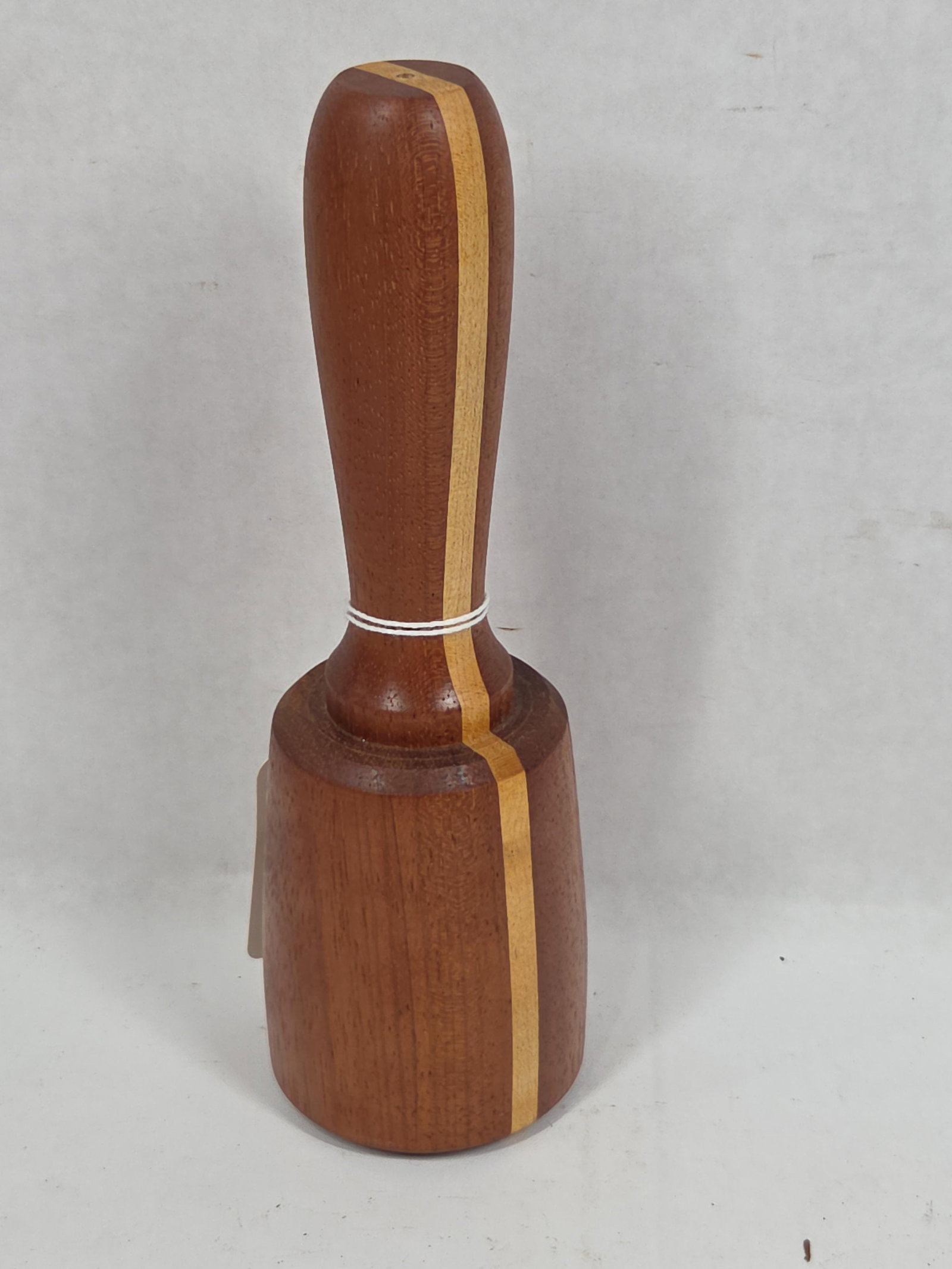 Custom Hand Turned Cherry and Maple Mallet: 9 inches. Stamped CME 06