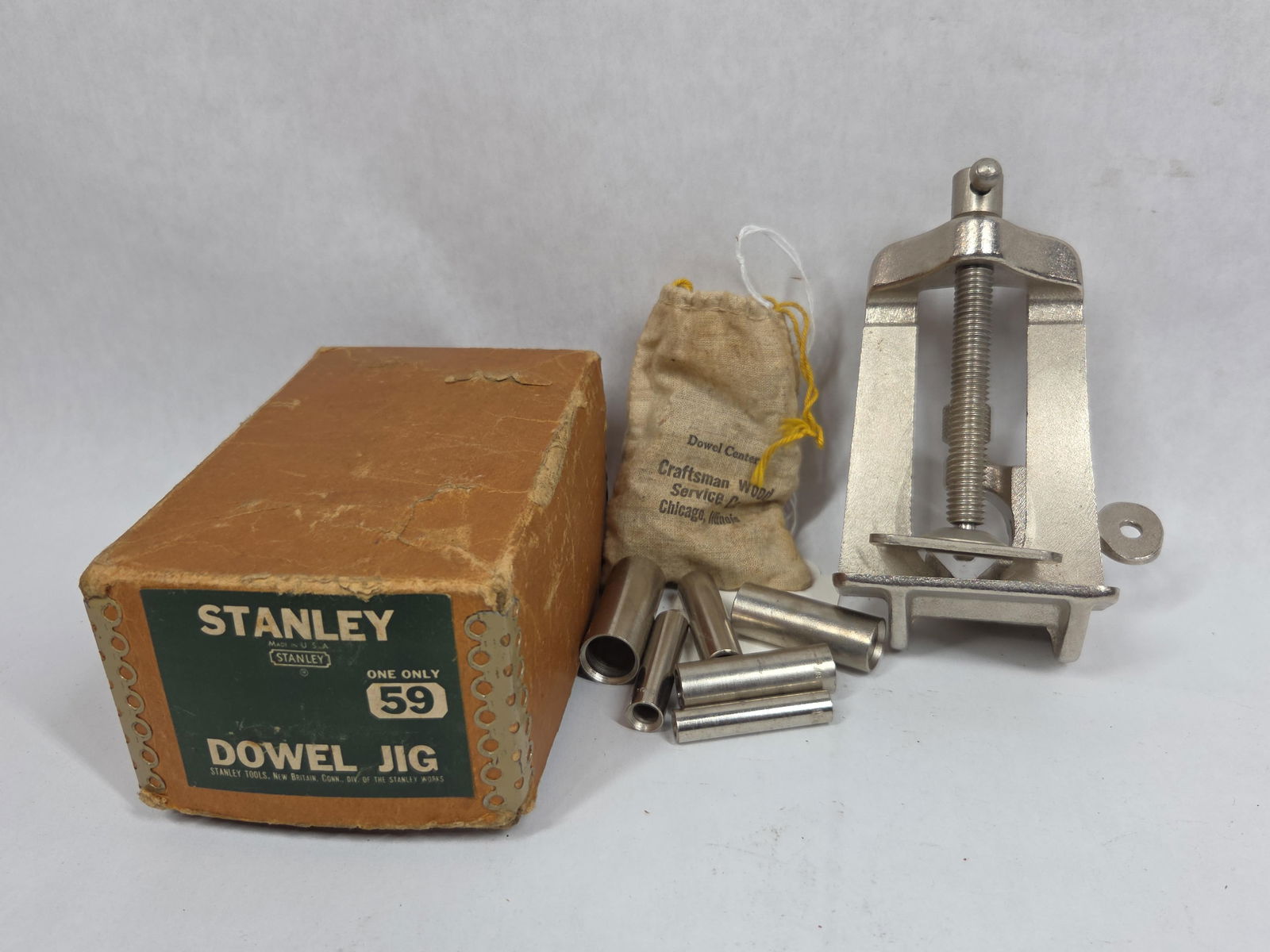 Stanley #59 Dowel Jig NOS: Complete set with original box.