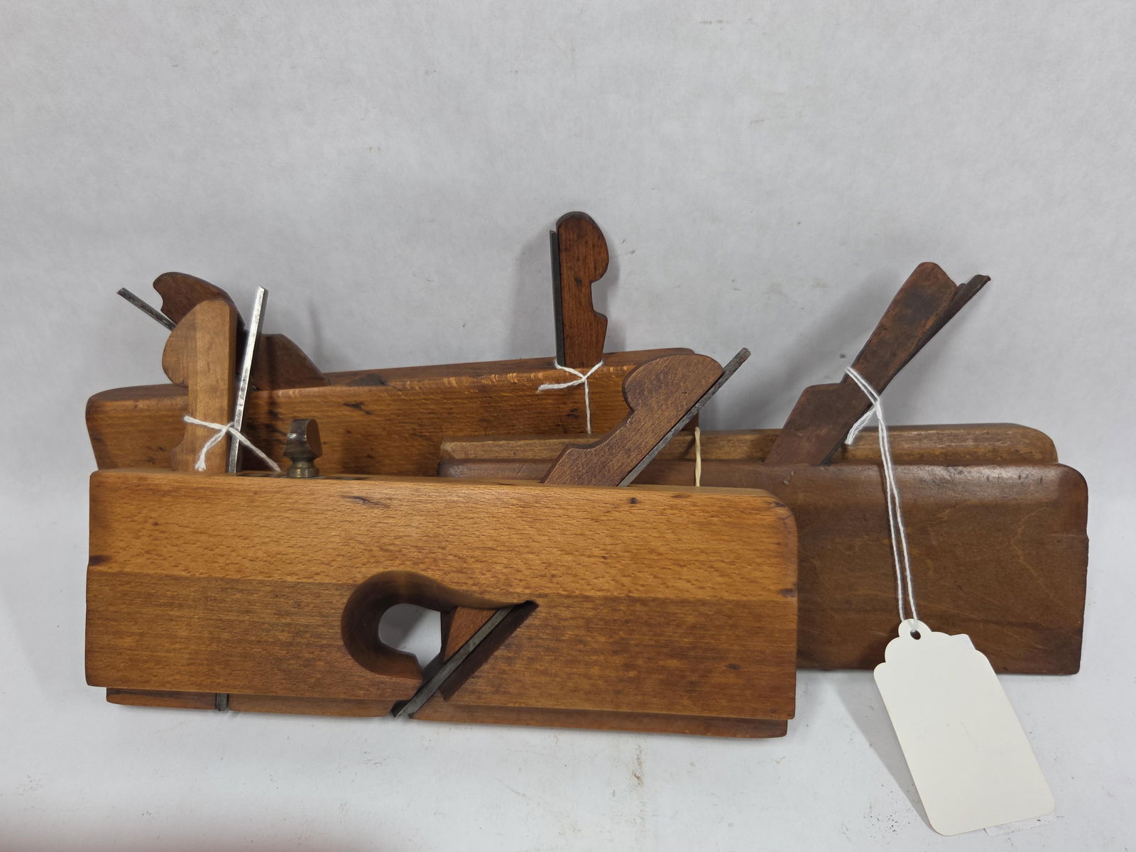 Wood Molding Planes: Sandusky Tool Co Skewed 3/8 Rabbet, 2-A. Sawyer, and H.Chapin Skewed 1/2 Rabbet.