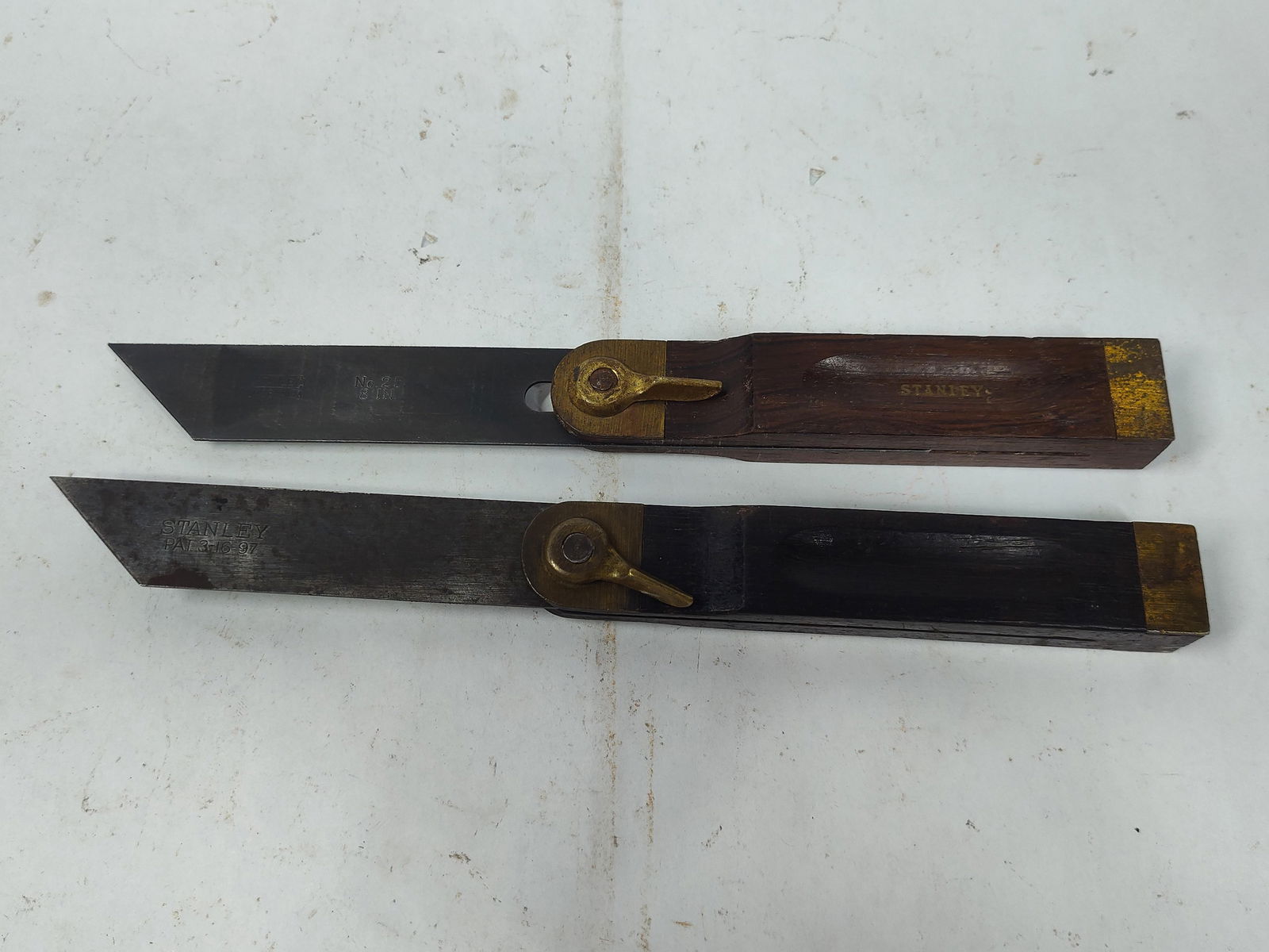 Stanley Sliding T Bevels: #25 and 97 pat date.