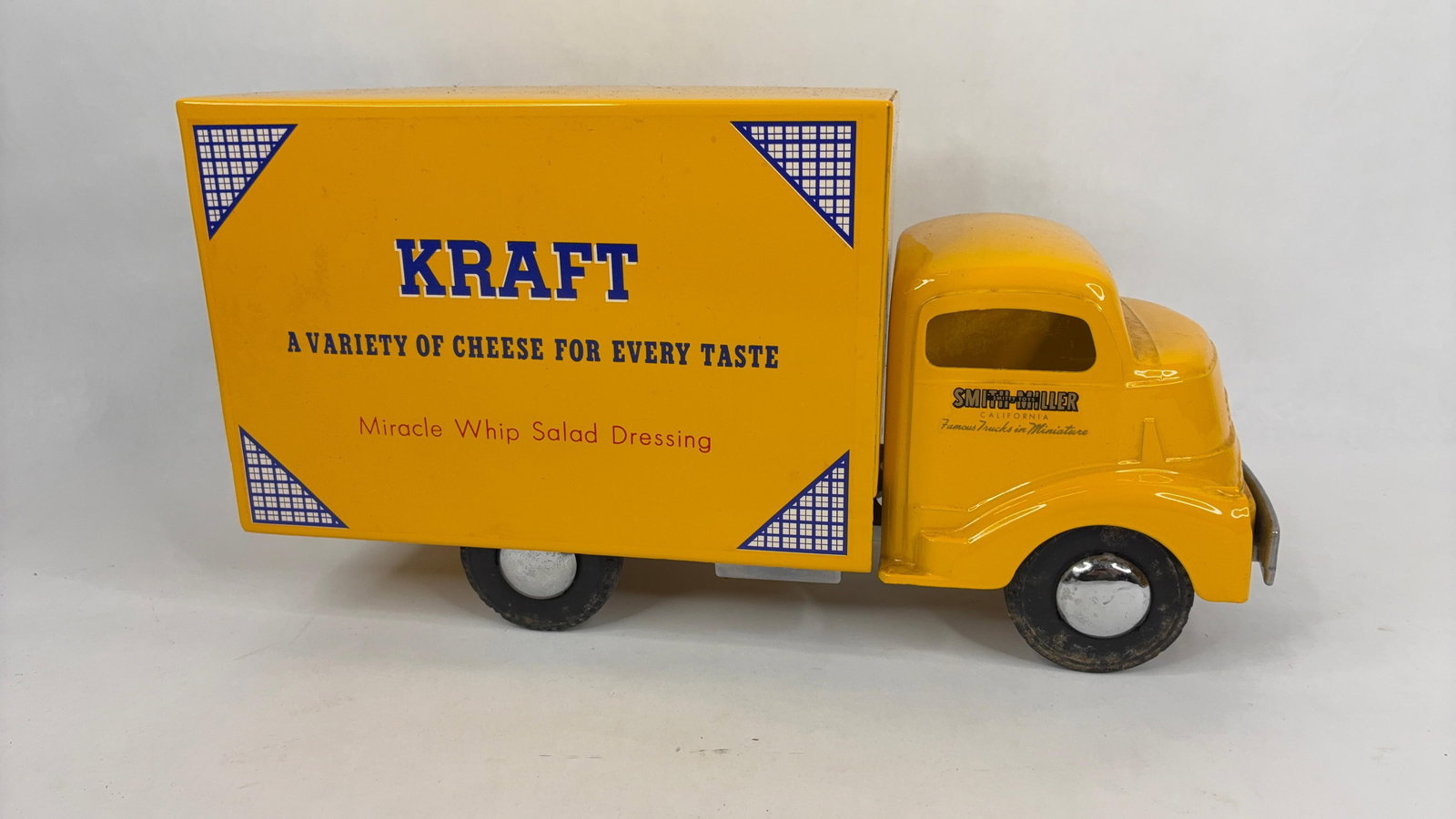 Smitty Toys 1950's Smith Miller Kraft Cheese Pressed Steel Box Truck: Appears to be restored?14 in L?