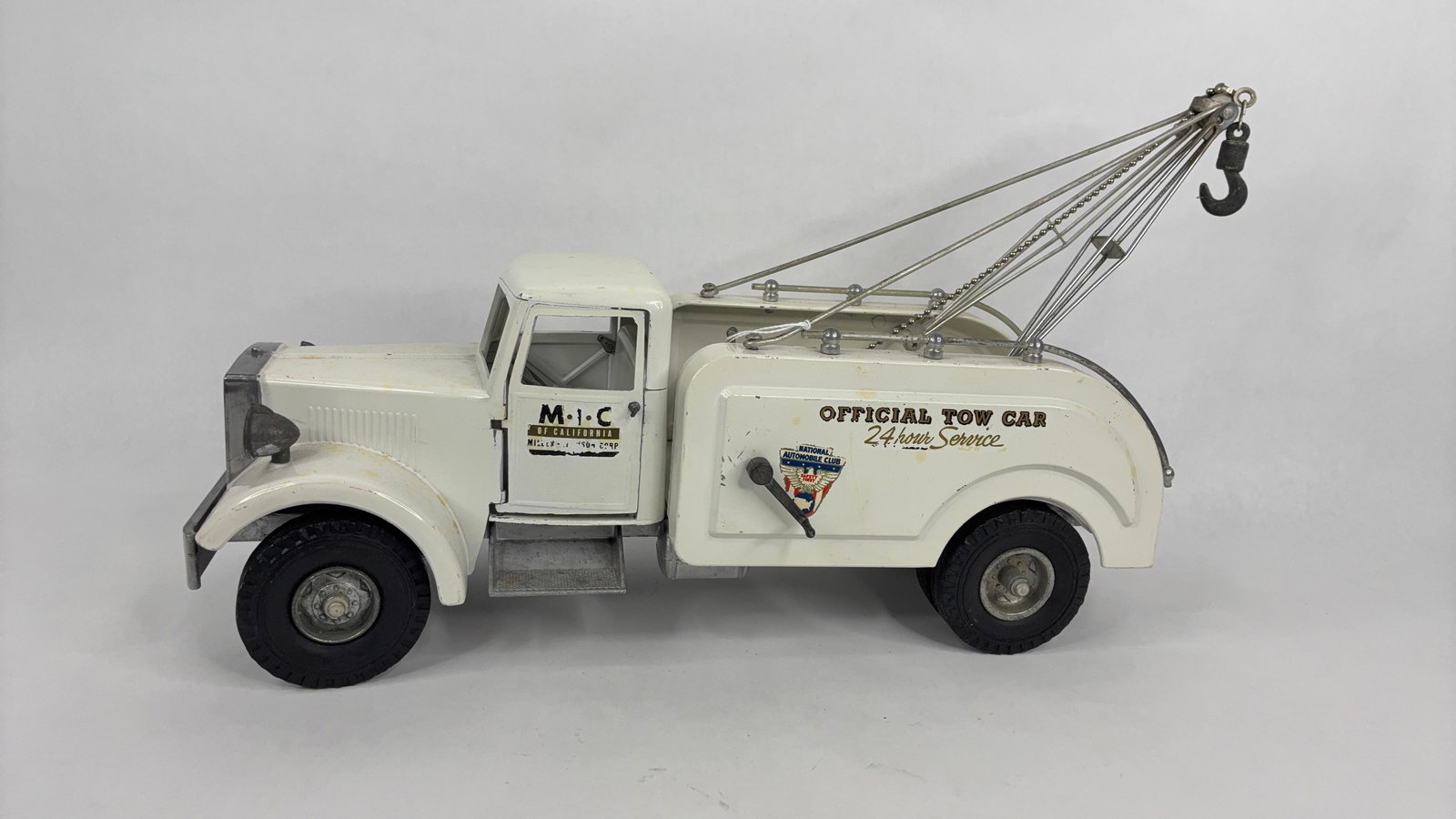 Smitty Toys Pressed Steel Smith Miller MIC Official Tow Truck Wrecker