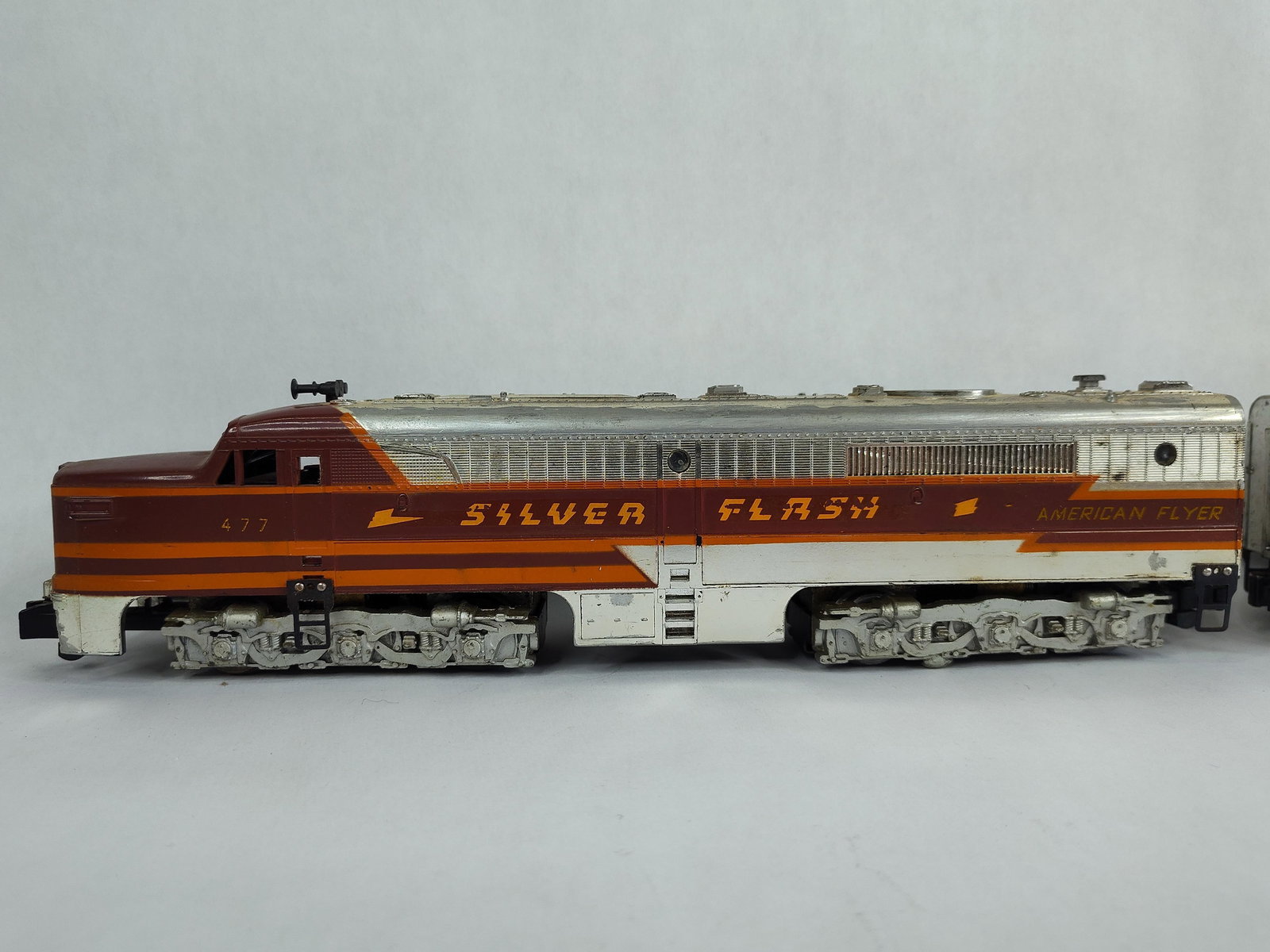 American Flyer Silver Flash Alco PAB Diesel Locomotive Set: Great vintage condition?S gauge?