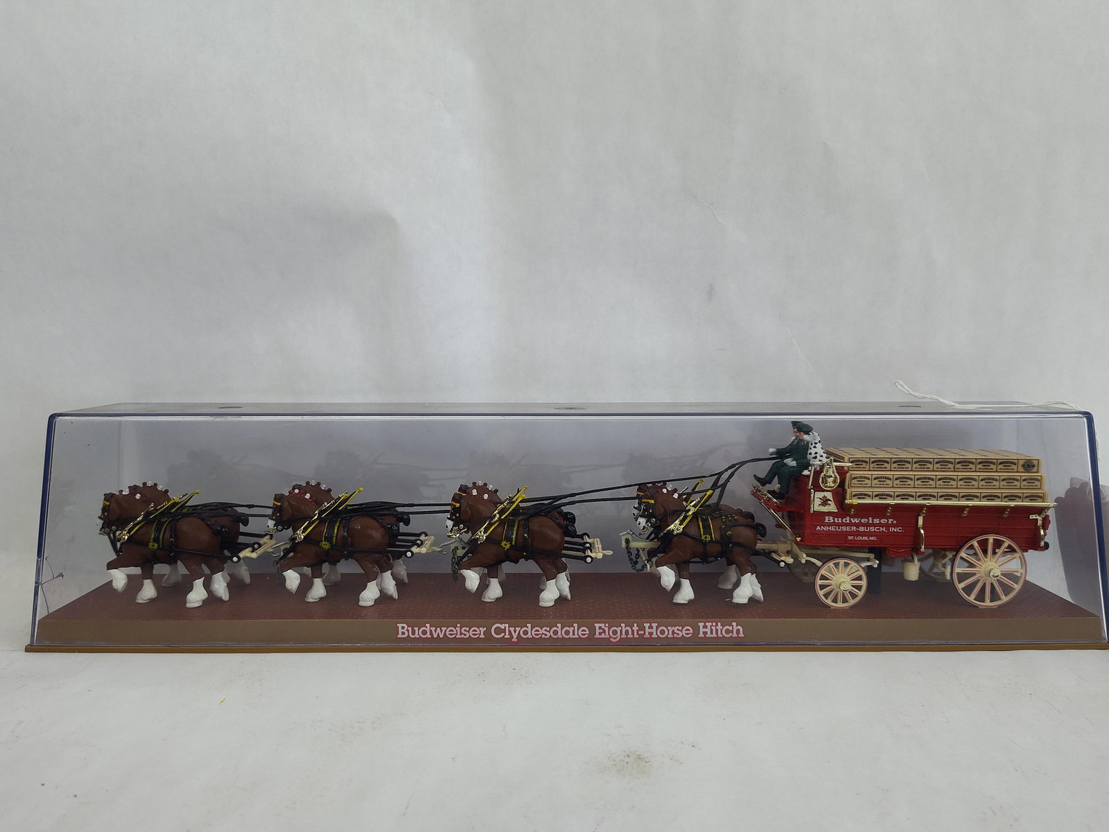 Budweiser Clydesdale Highly Detailed Eight Horse Hitch Team w/ Beer Wagon and Drivers in Display (1 of 6)