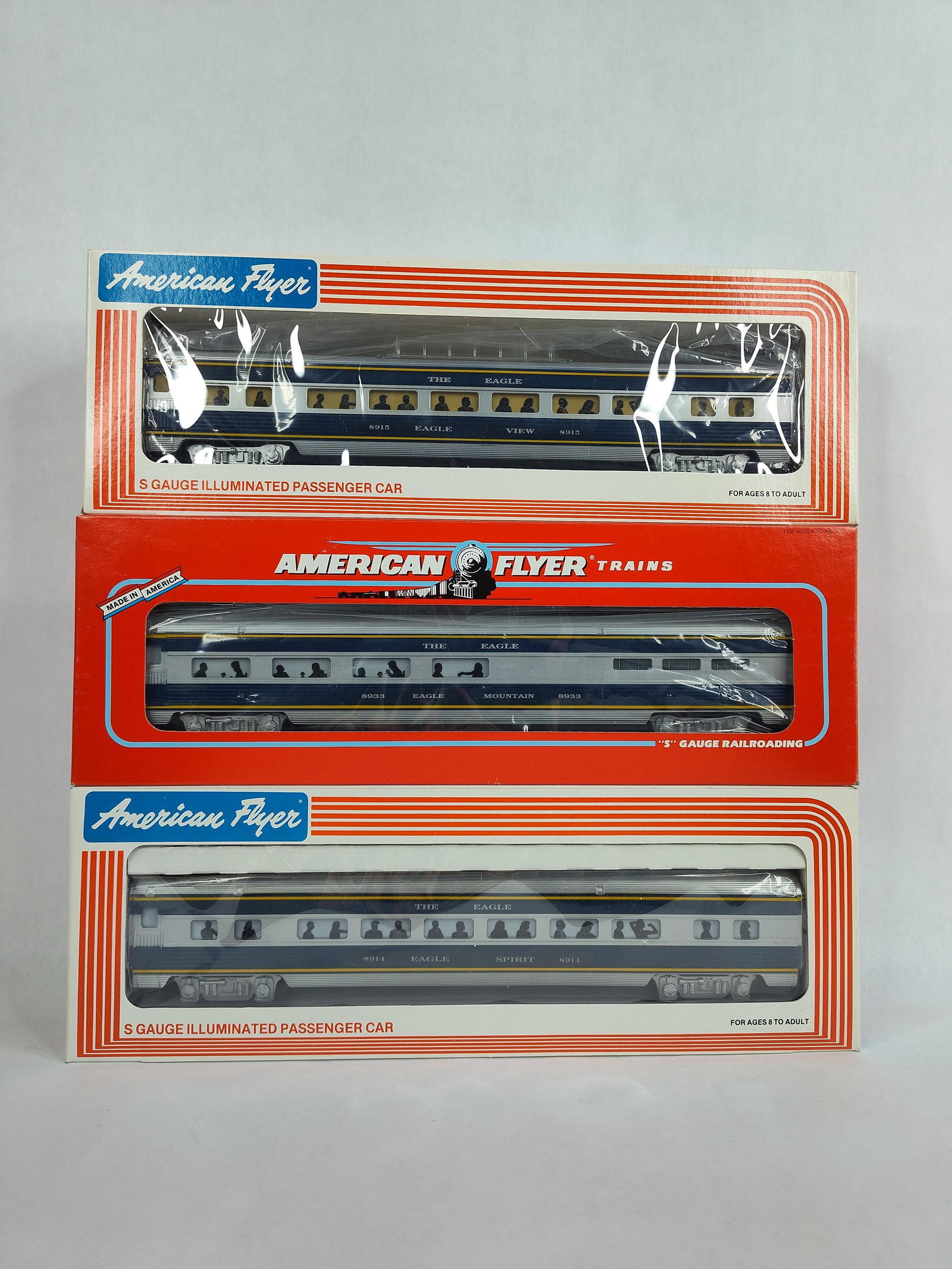 American Flyer Missouri Pacific Passenger Car, Vista Dome Car and Dining Car (1 of 3)