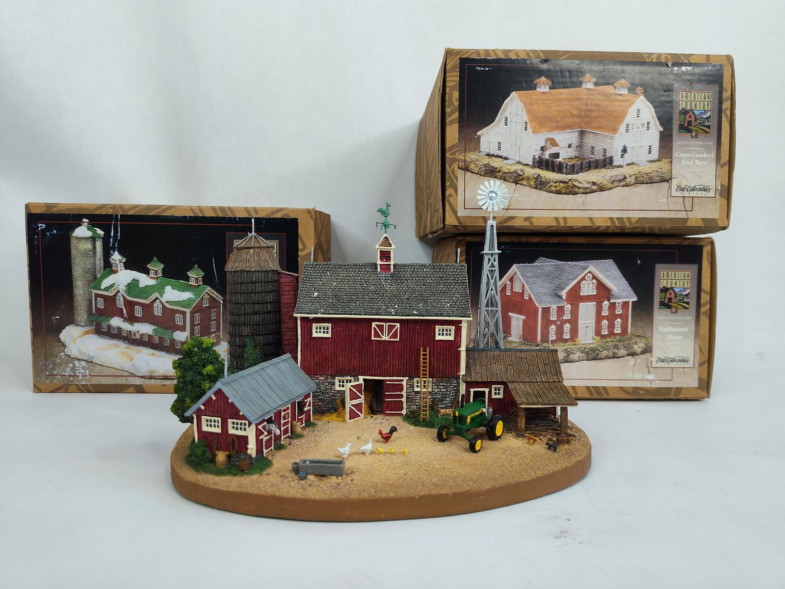 Ertl American Country Cold Cast Porcelain Barn Lot of 4 Inc. Danbury Mint (1 of 7)