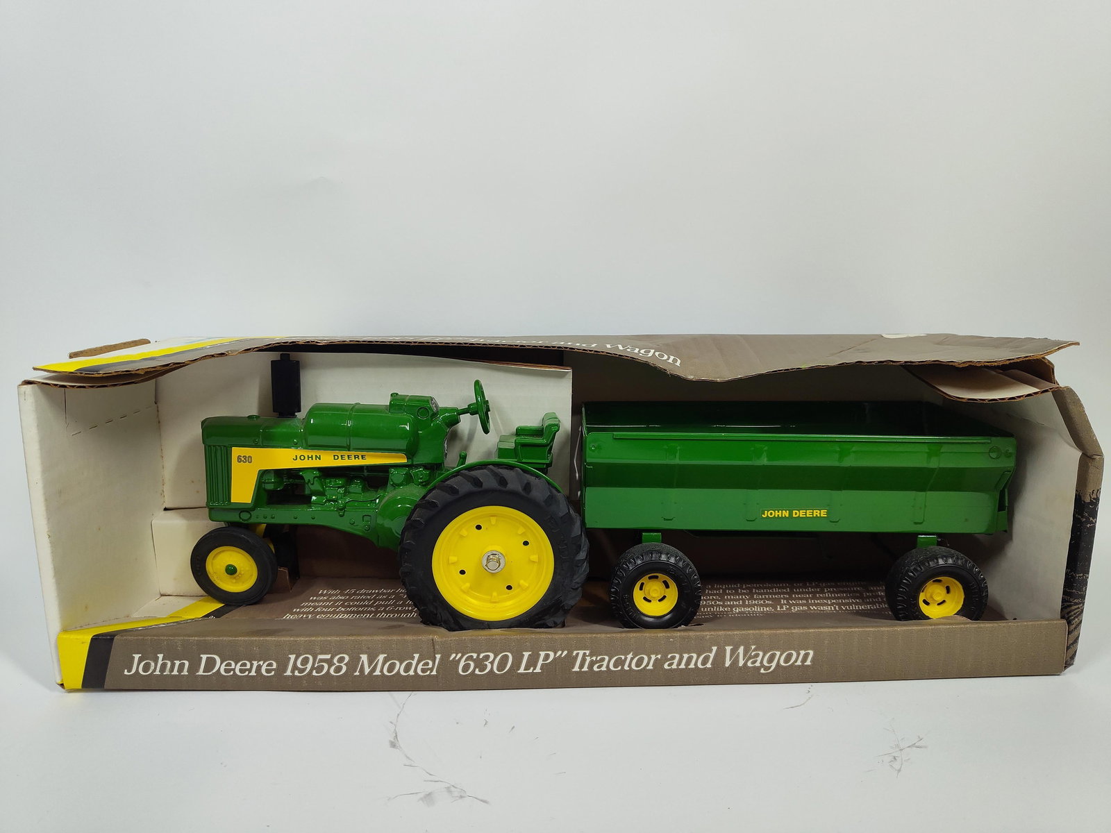 Ertl John Deere 1958 Model 630 LP Blueprint Replica Collector Tractor and Wagon Farm Toy Set: NOS? 1/16 Scale? Stock no. 5759