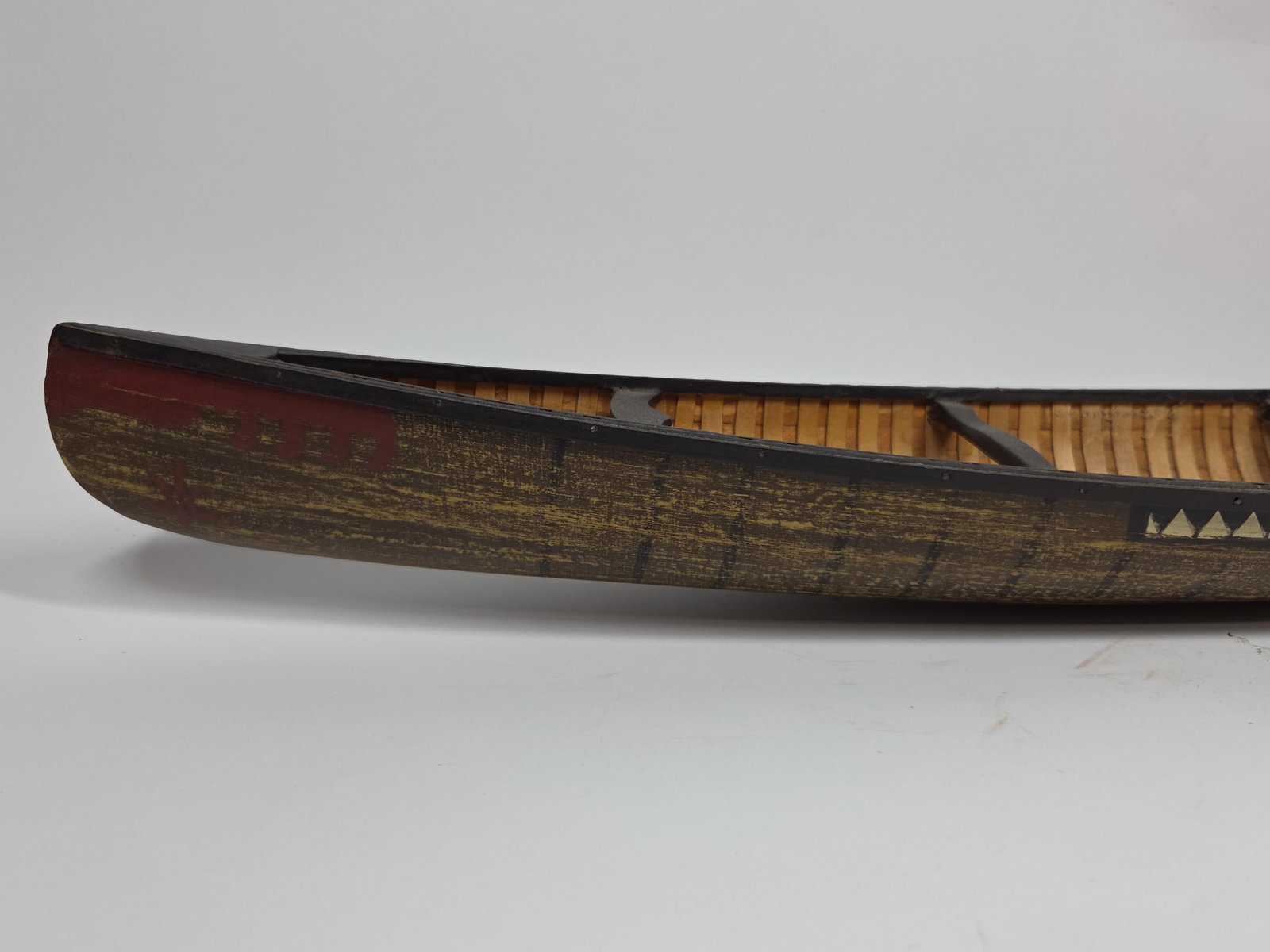 Native Painted Model Canoe - 2