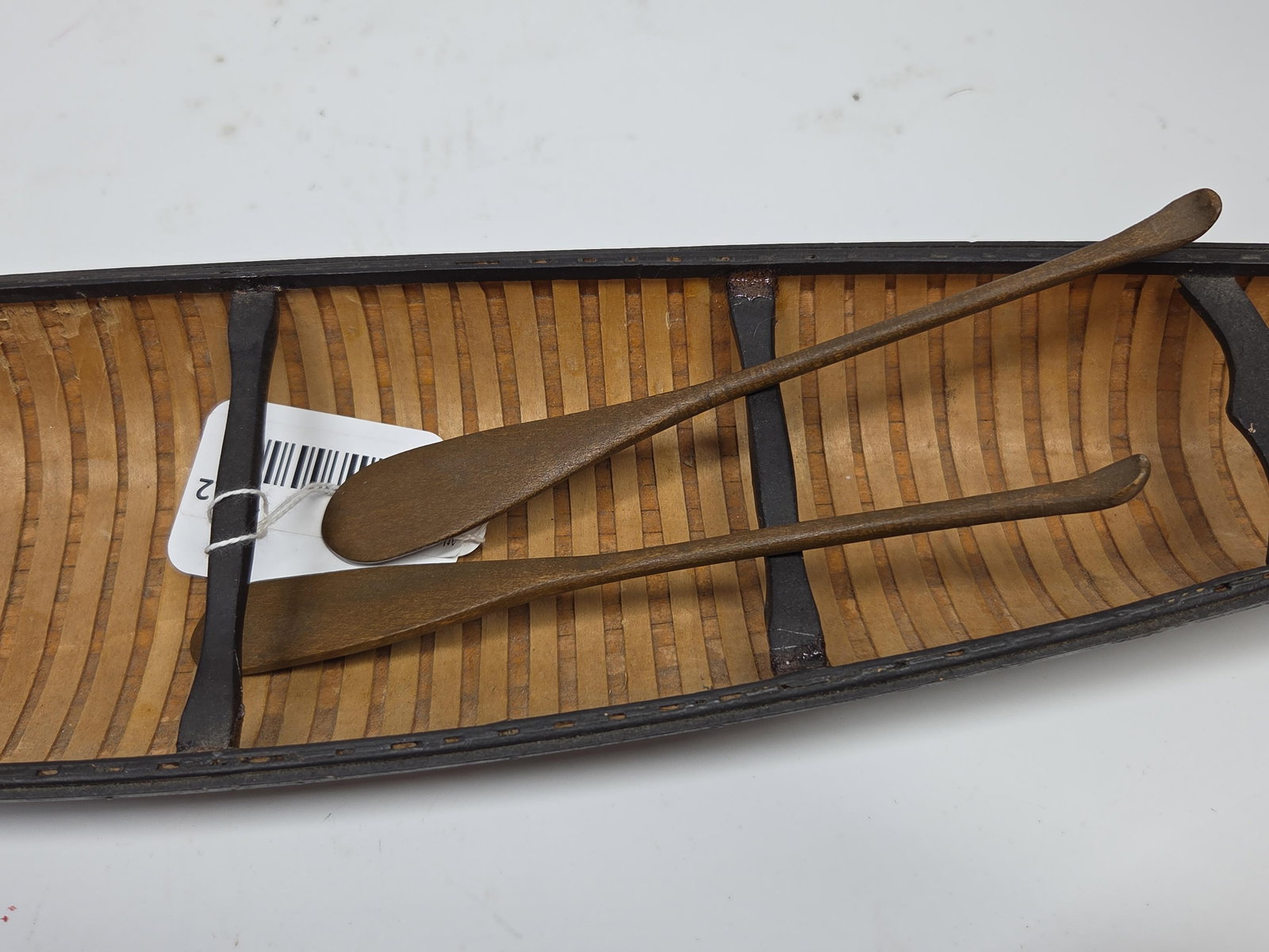 Native Painted Model Canoe - 6