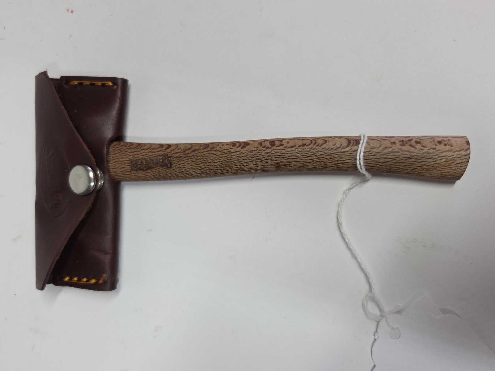 Mini Marbles Hatchett: 2.5 inch blade with 6.5 inch handle and leather sheath.