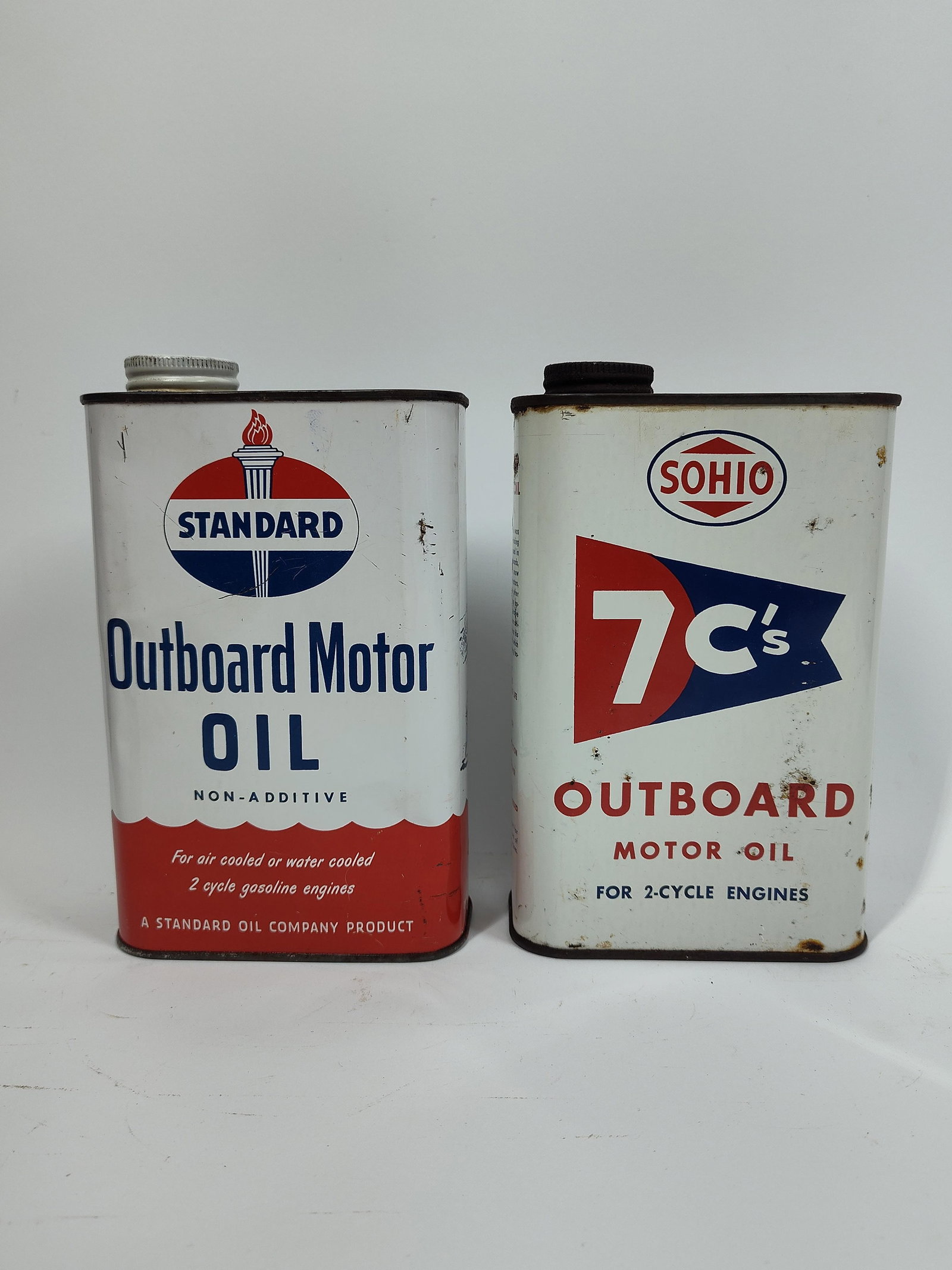 Sohio and Standard Outboard Motor Oil 1 Qt. Cans (1 of 4)