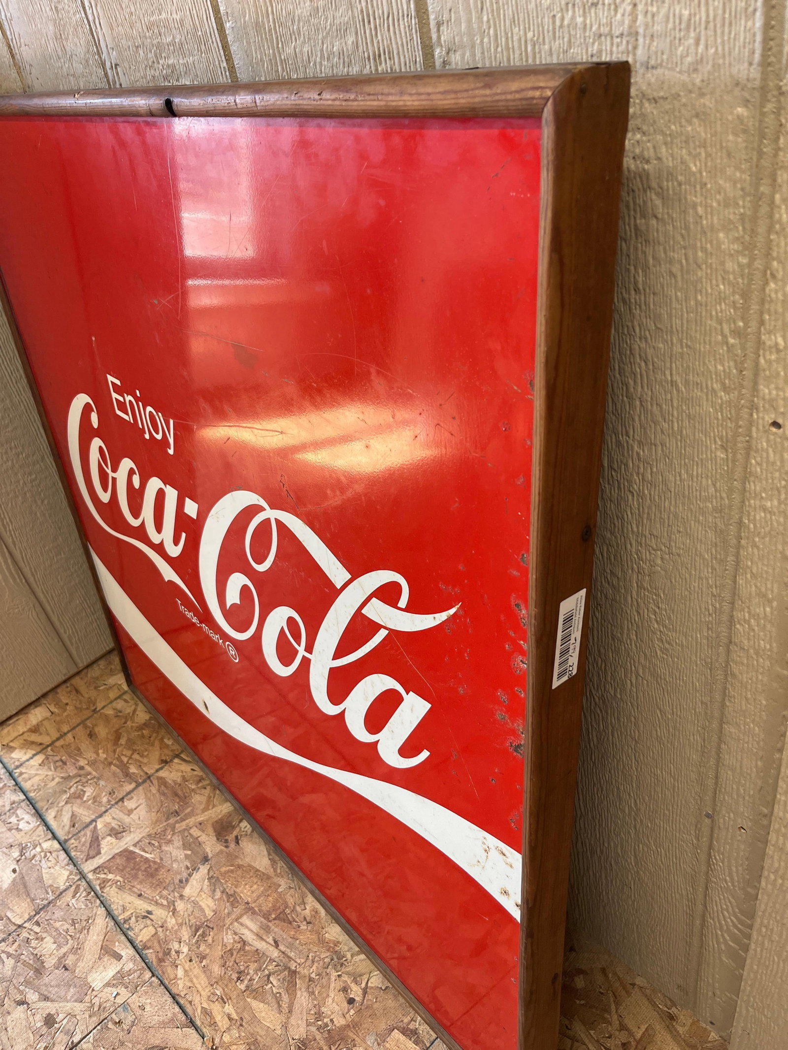 SS Self Framed Coca-Cola Cooler Side Panel Framed - 3