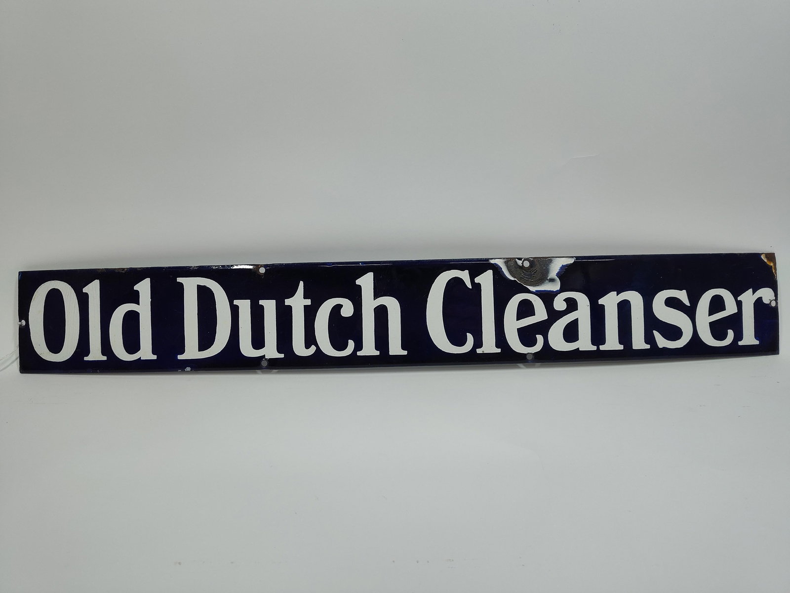 Old Dutch Cleanser Porcelain Sign: Several hits and chips. 26x3.5