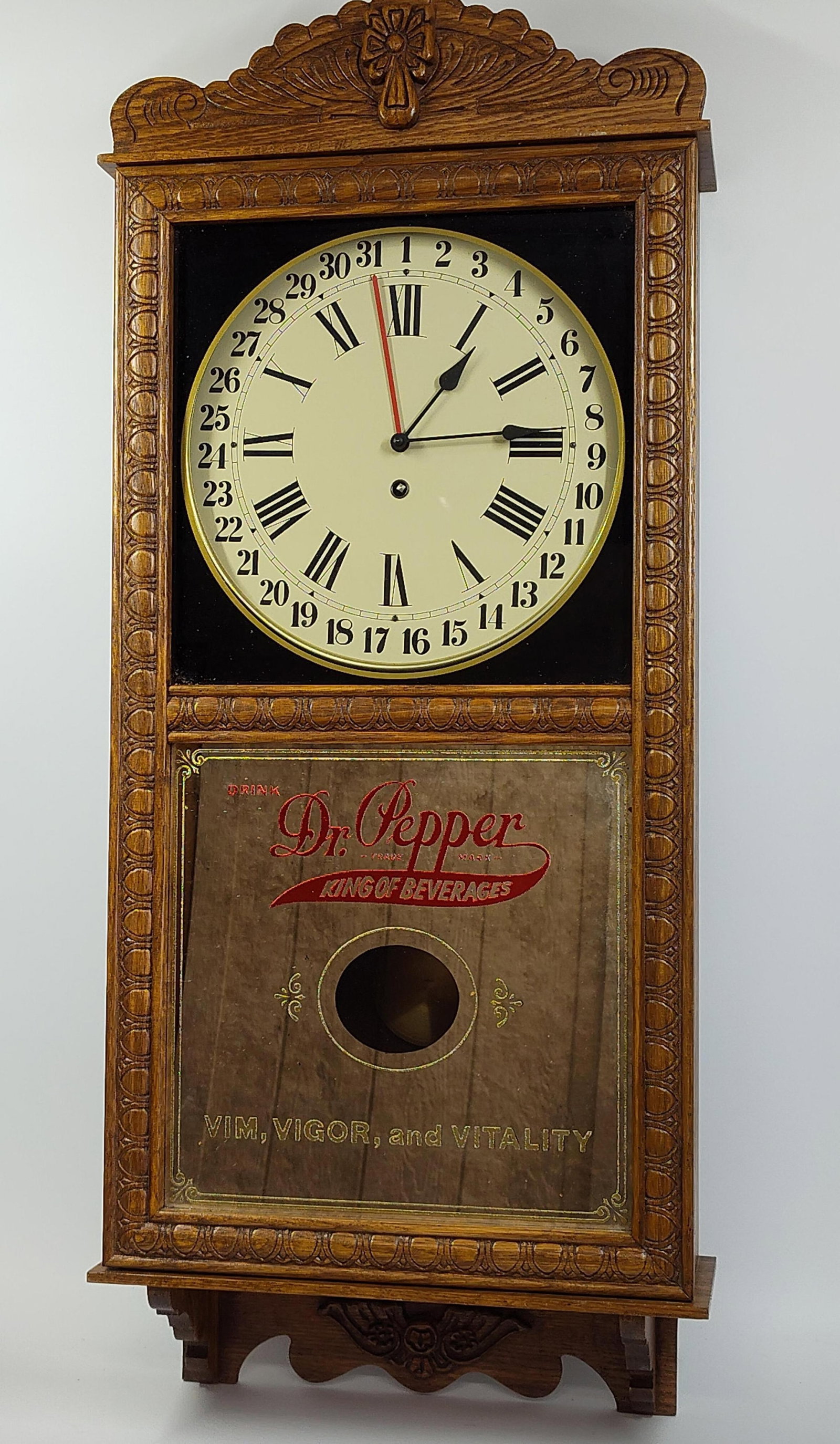 100th Anniversary Commemorative Dr. Pepper King of Beverages Wall Hanging Clock (1 of 7)