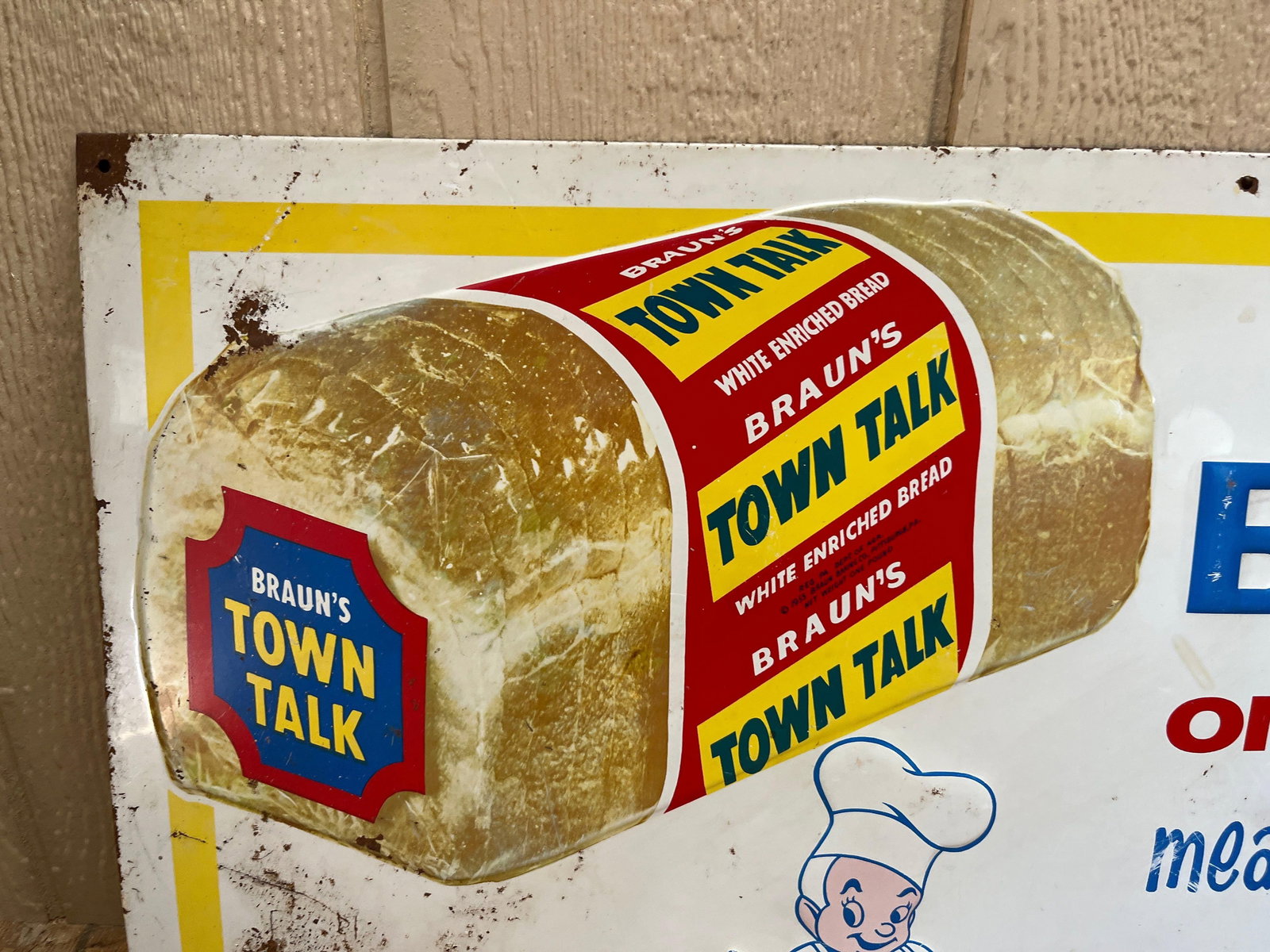 SST Embossed Braun's Bread Sign - 2