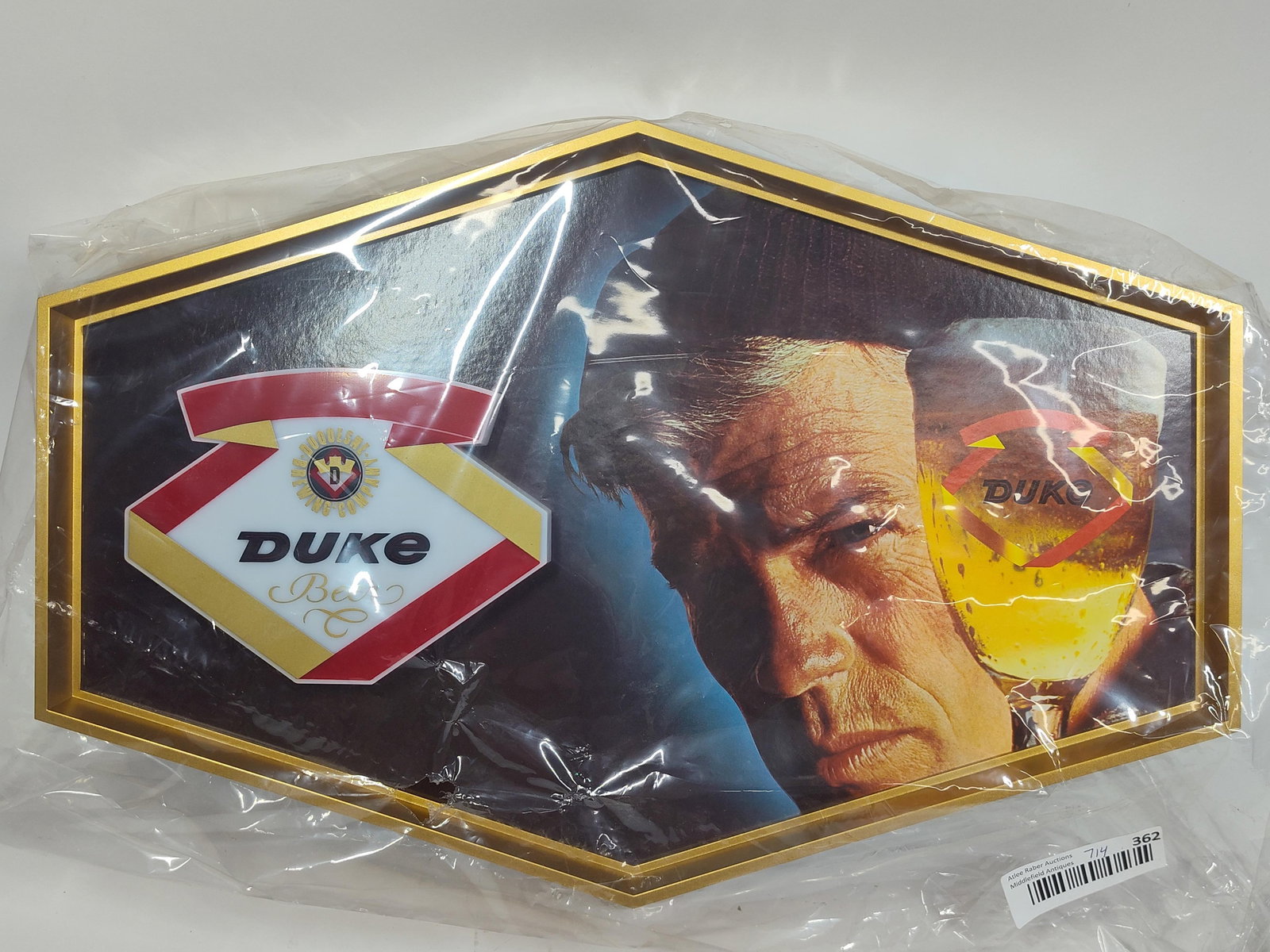 Duke Beer NOS Display Sign: Approx 18x12