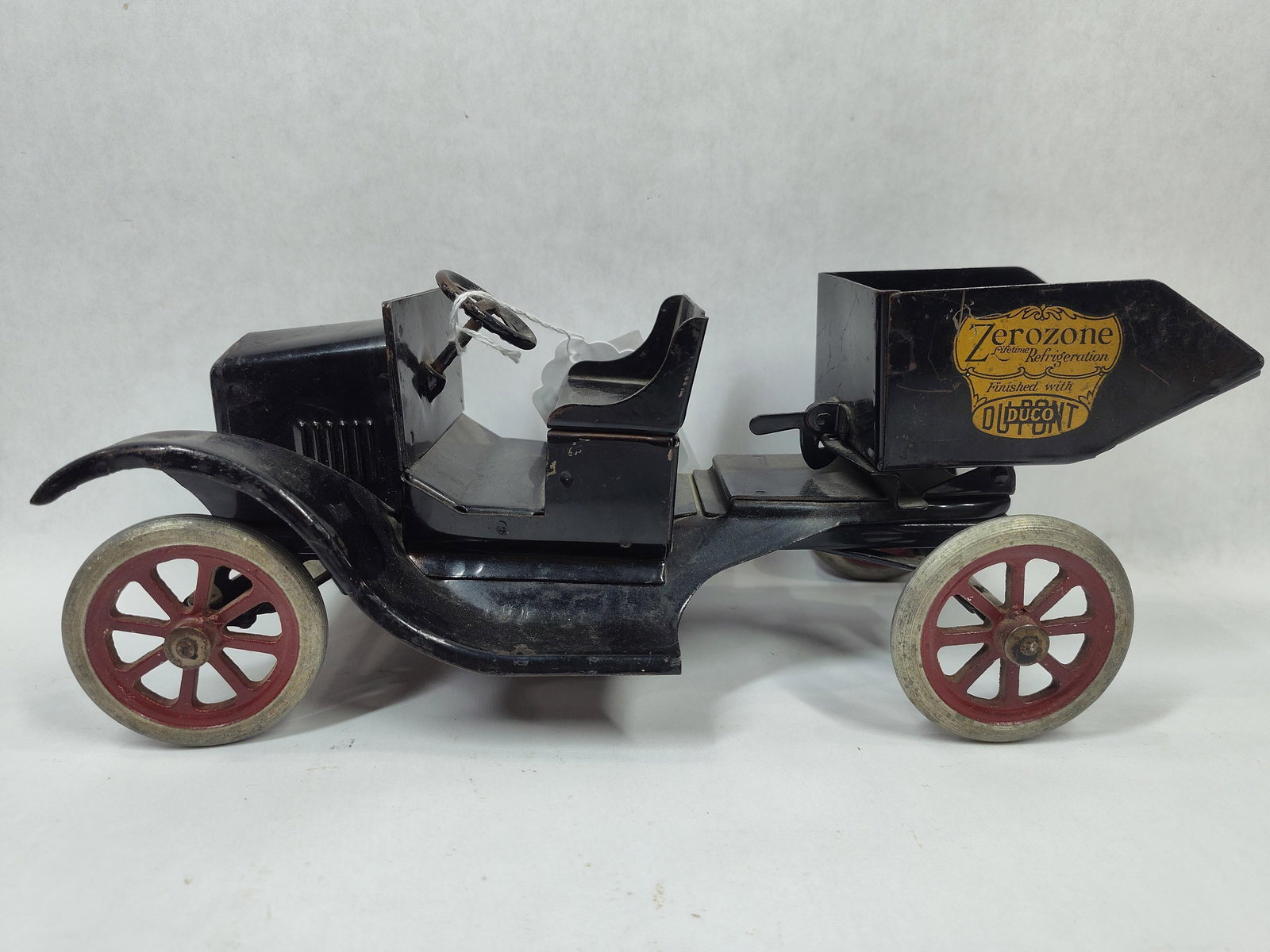 Buddy L Zerozone DuPont Dump Bed Pressed Steel Car w/ Original Buddy L Label: Great overall condition measuring 12 in