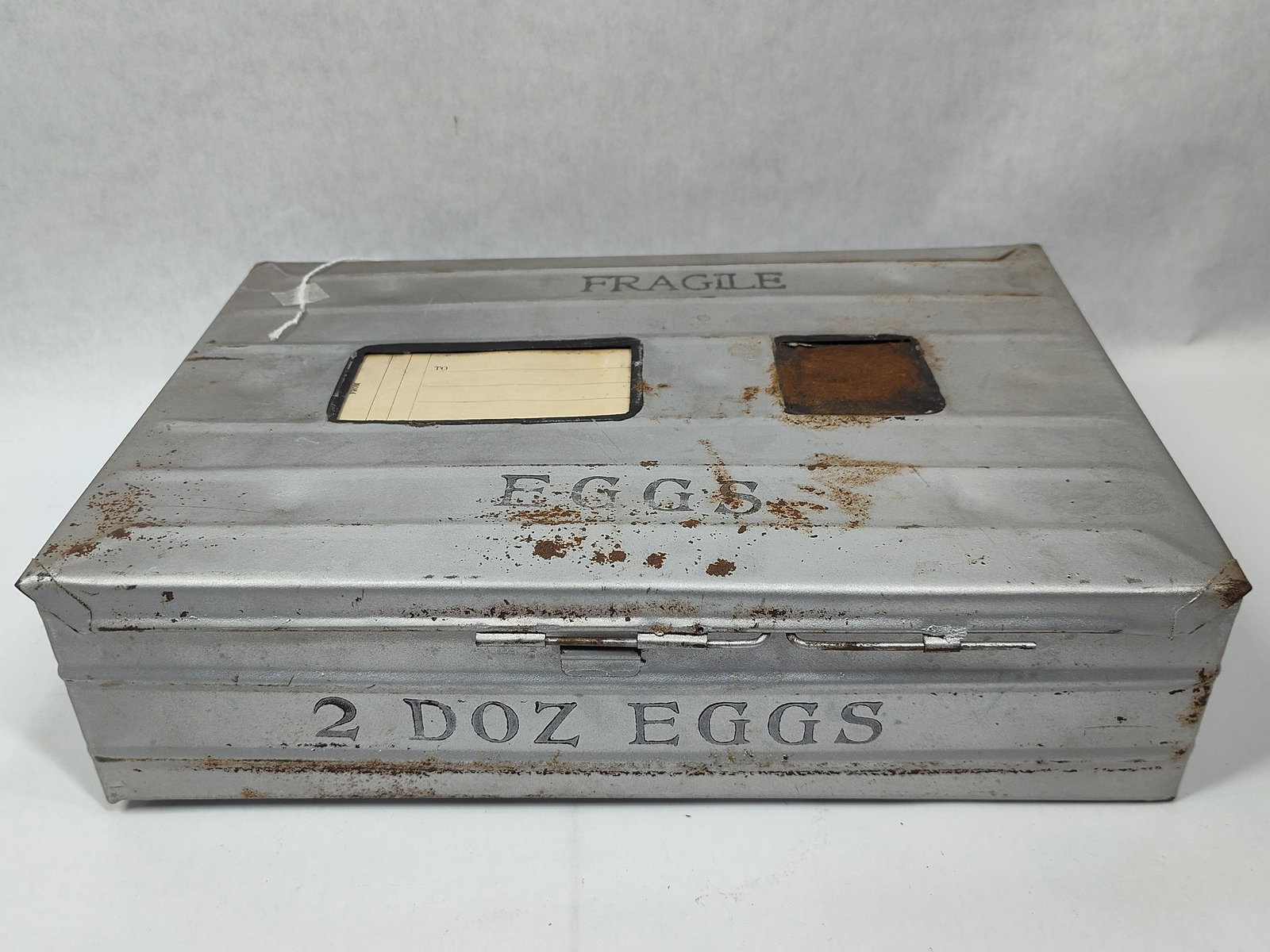 Antique Parcel Post Mailing Egg Crate w/ Hinged Lid and Original Paperwork (1 of 5)