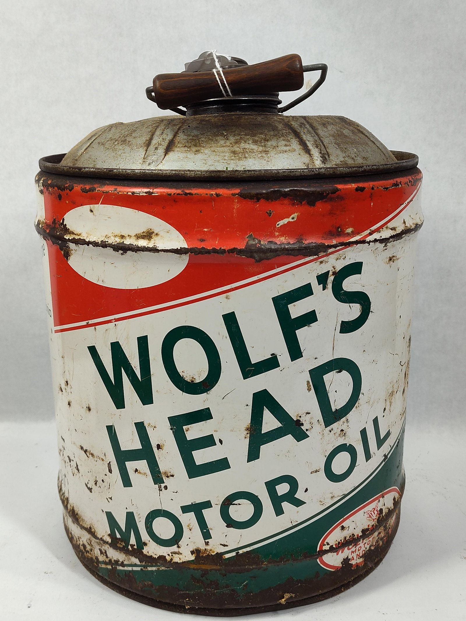 Wolfs Head 5 Gal Motor Oil Can (1 of 4)