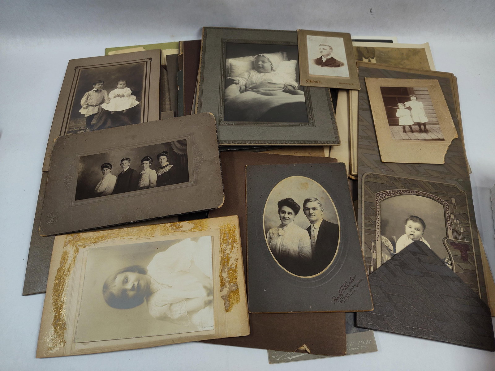 Loaded Lot of Early Black and White Cabinet Cards (1 of 4)