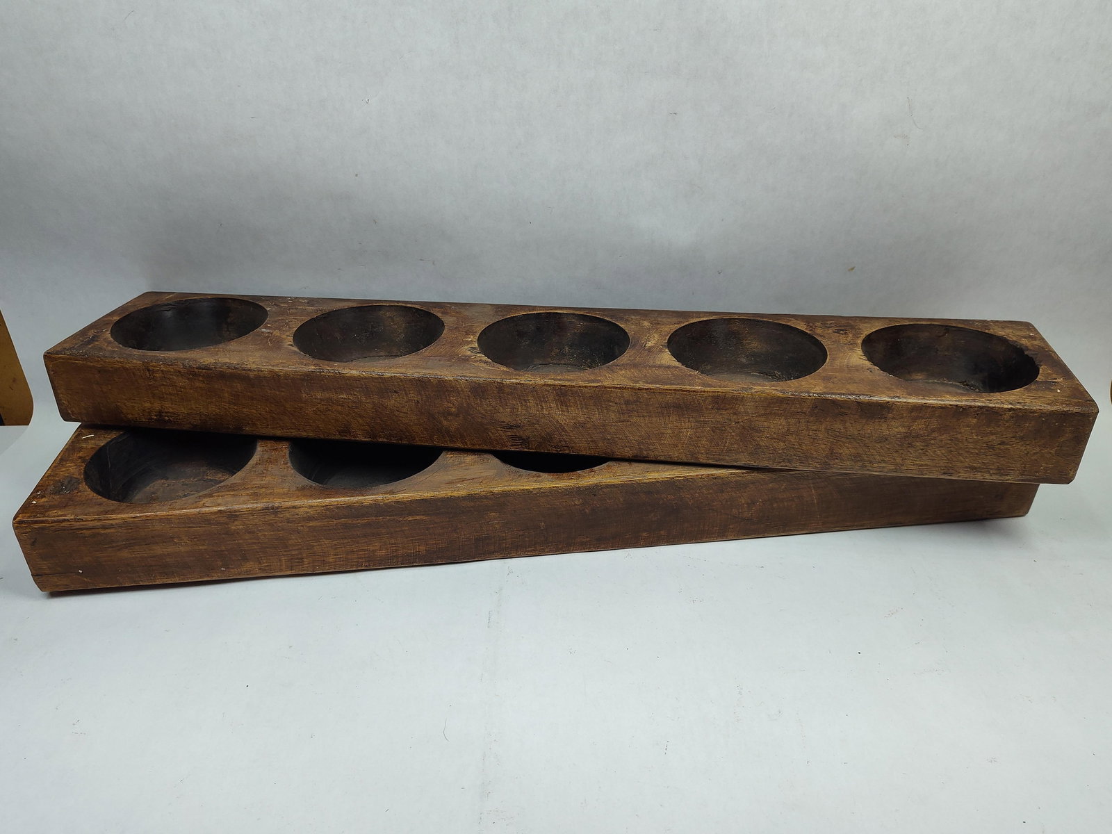 Primitive Wood 5 Slot Cheese Molds Lot of 2 (1 of 7)