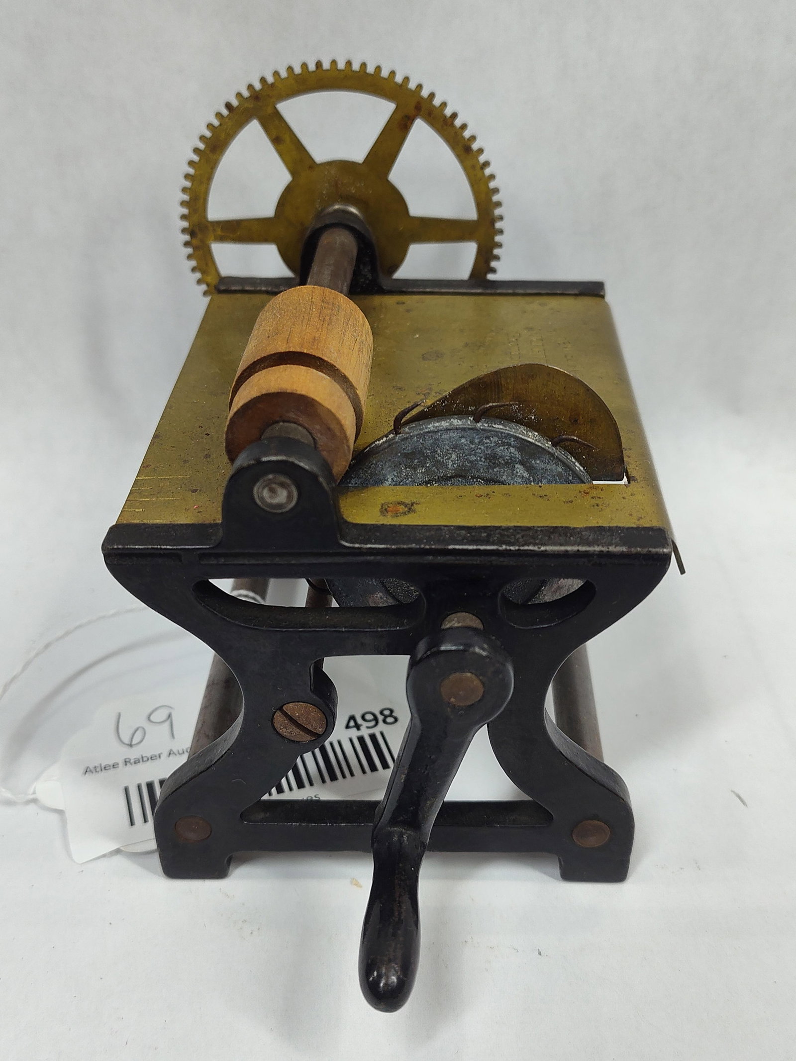 WV Phillips & Co Miniature 1876 Hand Crank Fabric Cutter Working Model Salesman Sample: Great early condition measuring 65 x 475