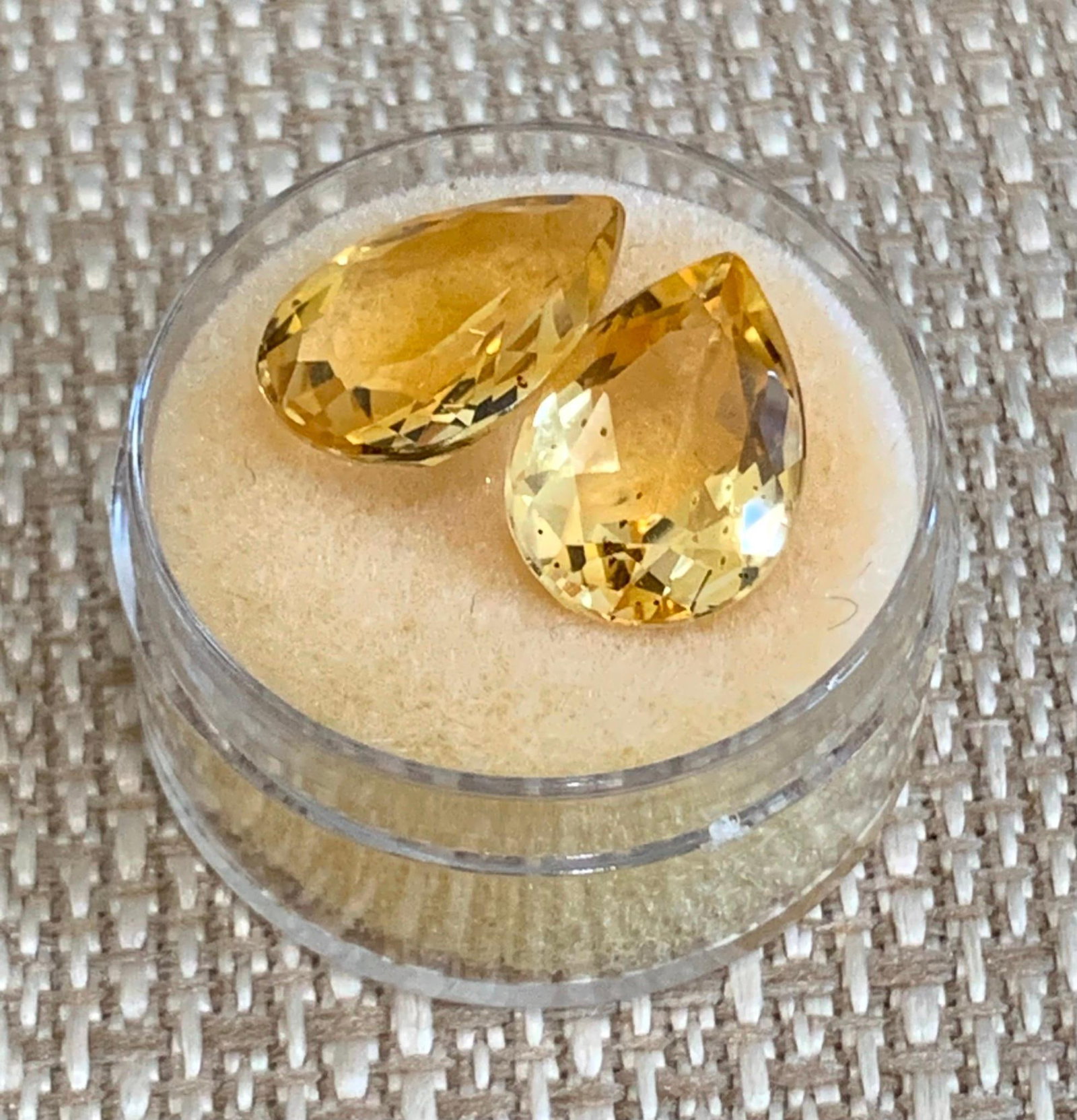 Pair LARGE 10 Carat Unmounted 14x10mm Luminous Pear Shaped Imperial Topaz Loose Jewelers Gemstones (1 of 13)