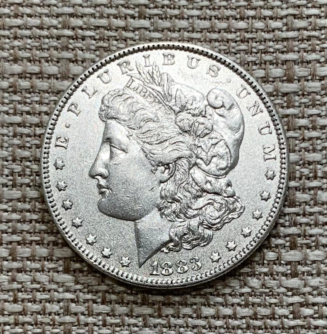Brilliant 1883 Morgan Silver Dollar High Relief US Coin: Incredible brilliance and exceptional definition.