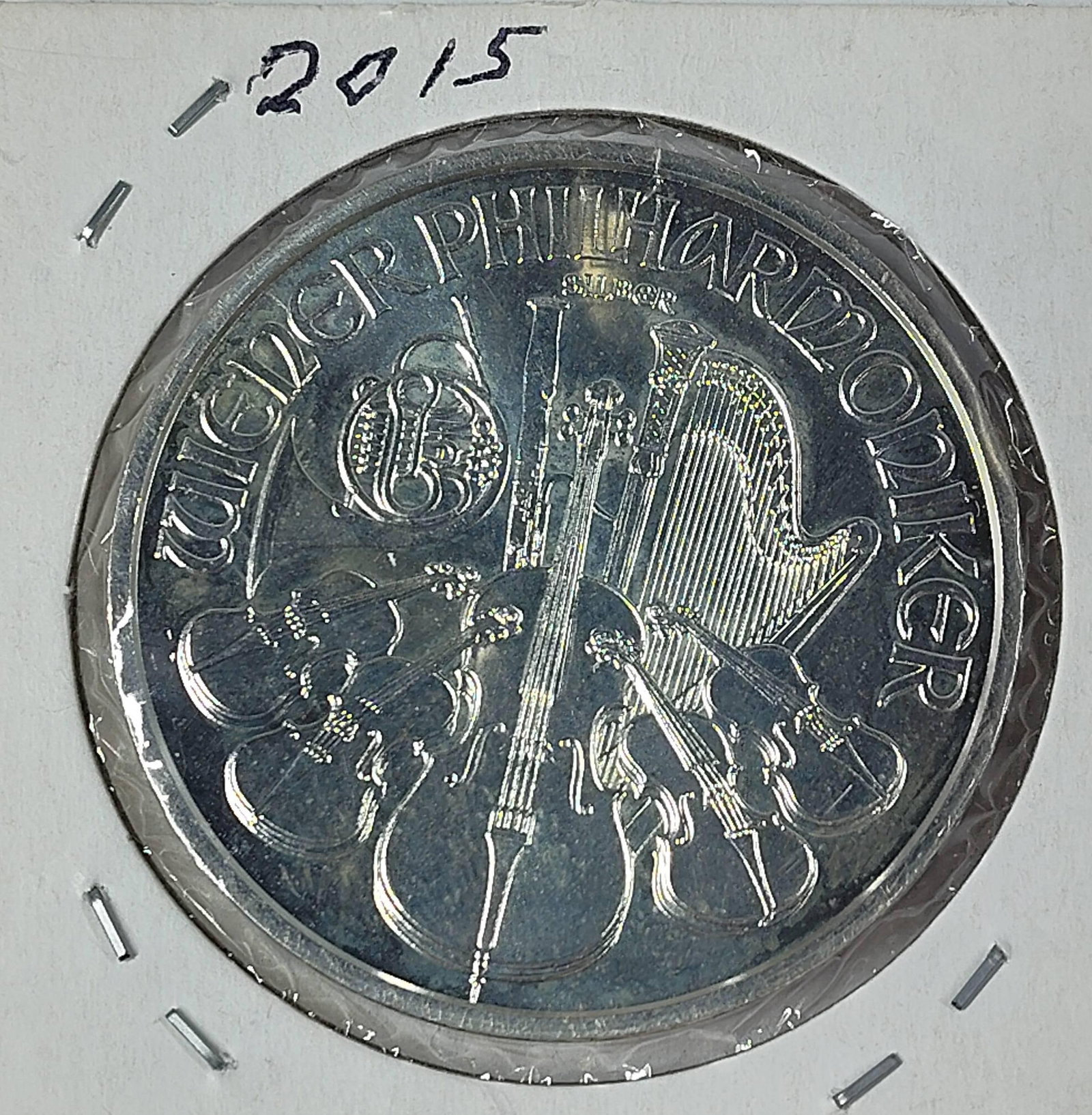 Wiener Philharmoniker 2015 Austrian One Troy Ounce of Fine .999 Silver Round: .