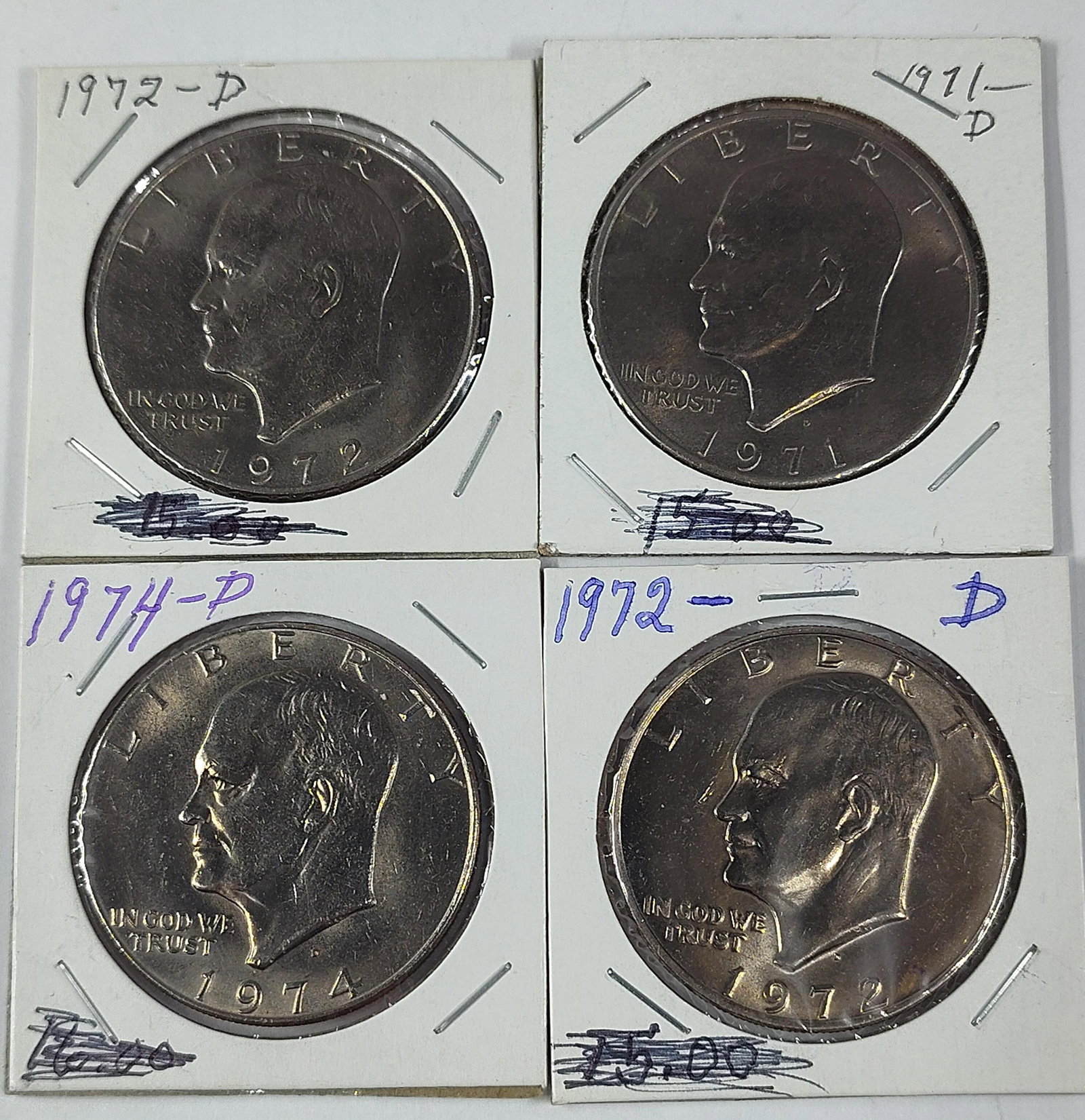 1971D,1972D,1974D Ike Dollars: Includes 41971D2-1972D1974D