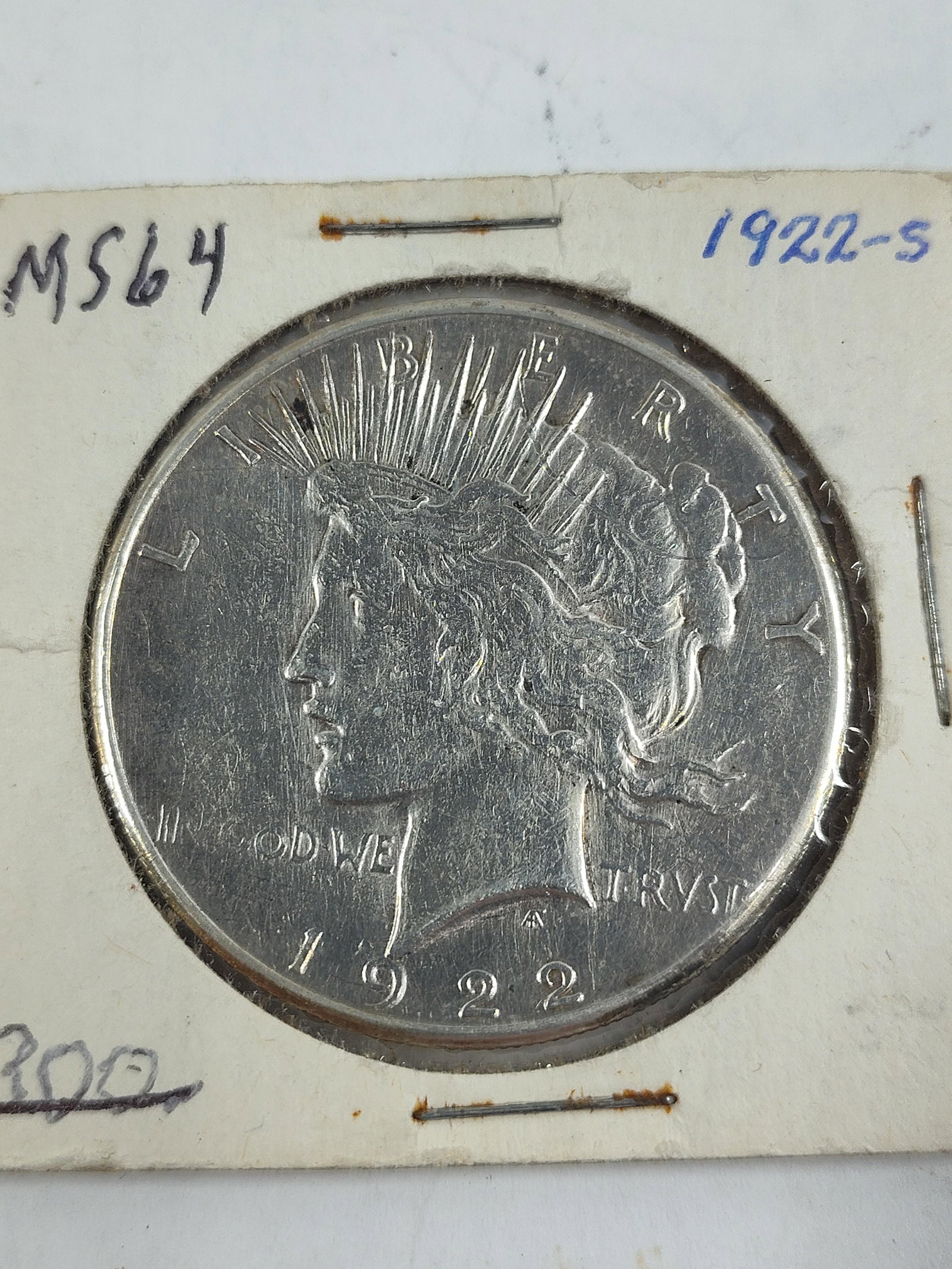 1922S Peace Silver Dollar MS64: 90% Silver