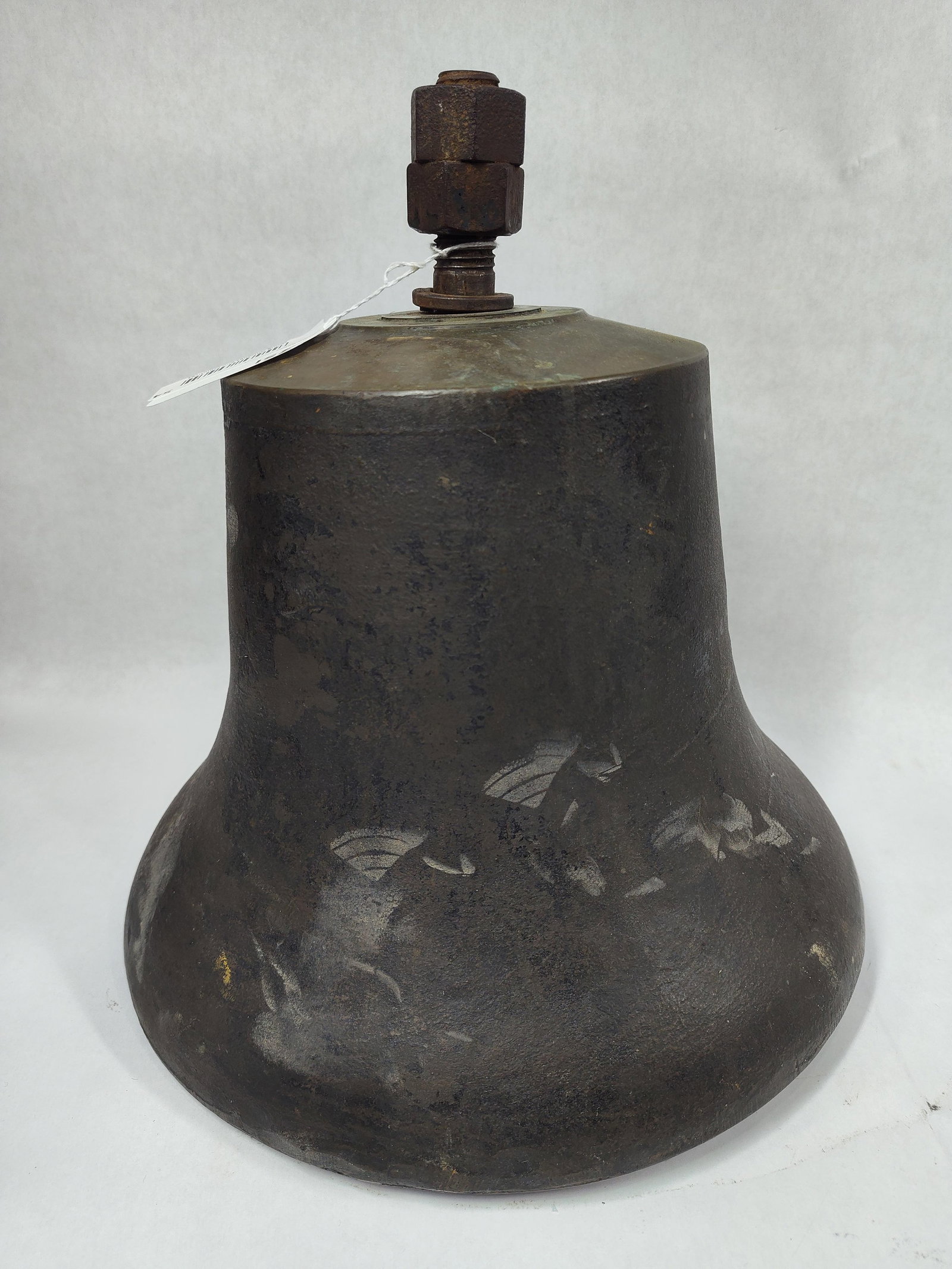 Heavy Brass Locomotive Bell: Just under 13in diameter at flared bottom 9in tall.