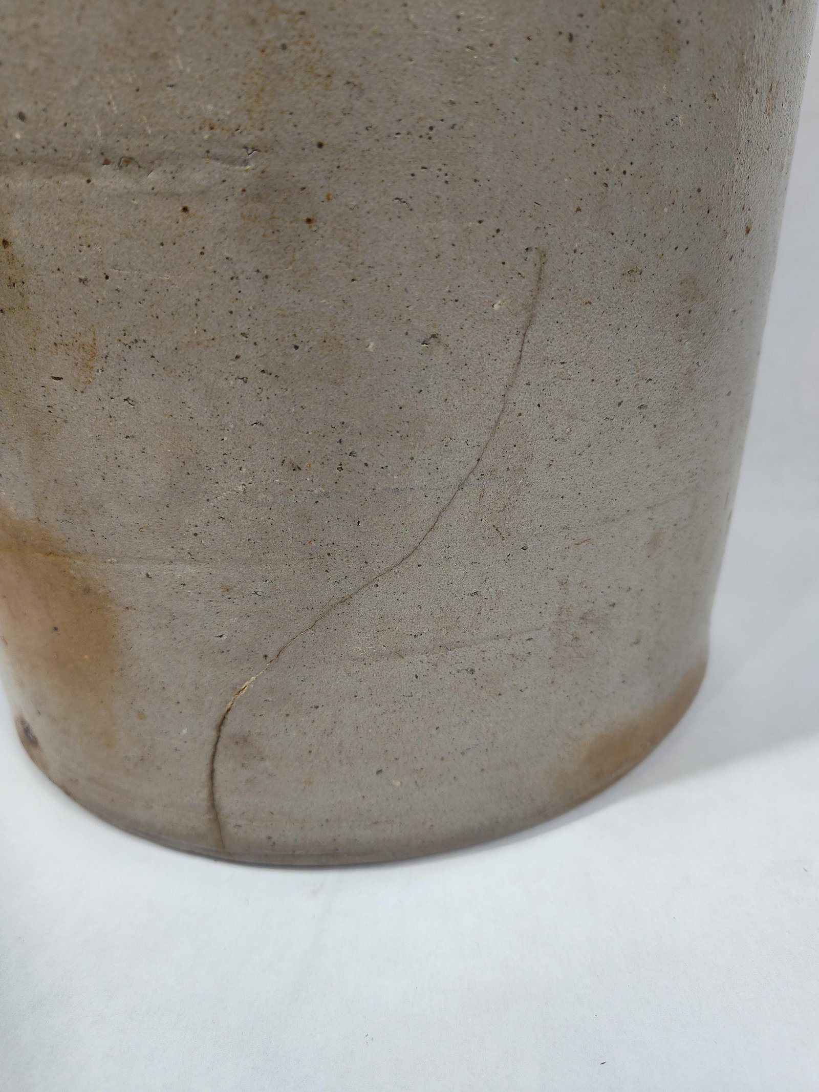 Decorated 4-gal stoneware Dasher churn - 6
