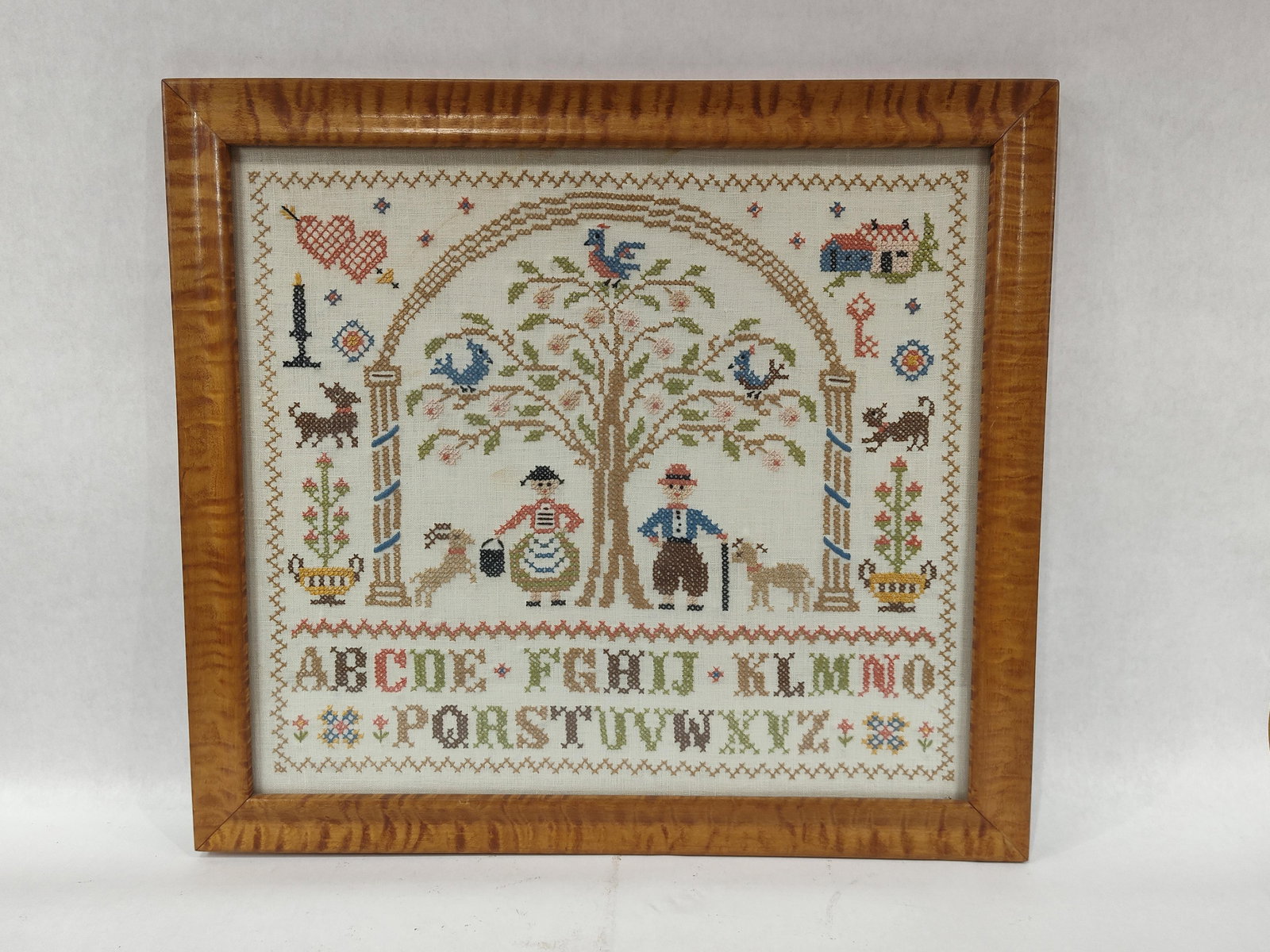 Alphabet Sampler in Tiger Maple Frame (1 of 9)