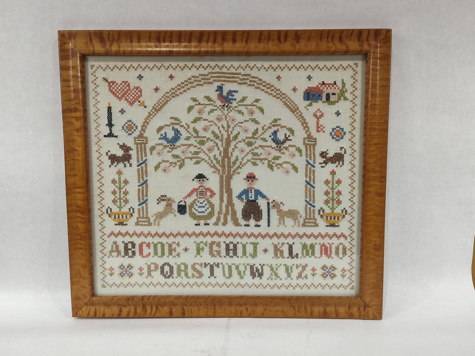 Alphabet Sampler in Tiger Maple Frame - 3