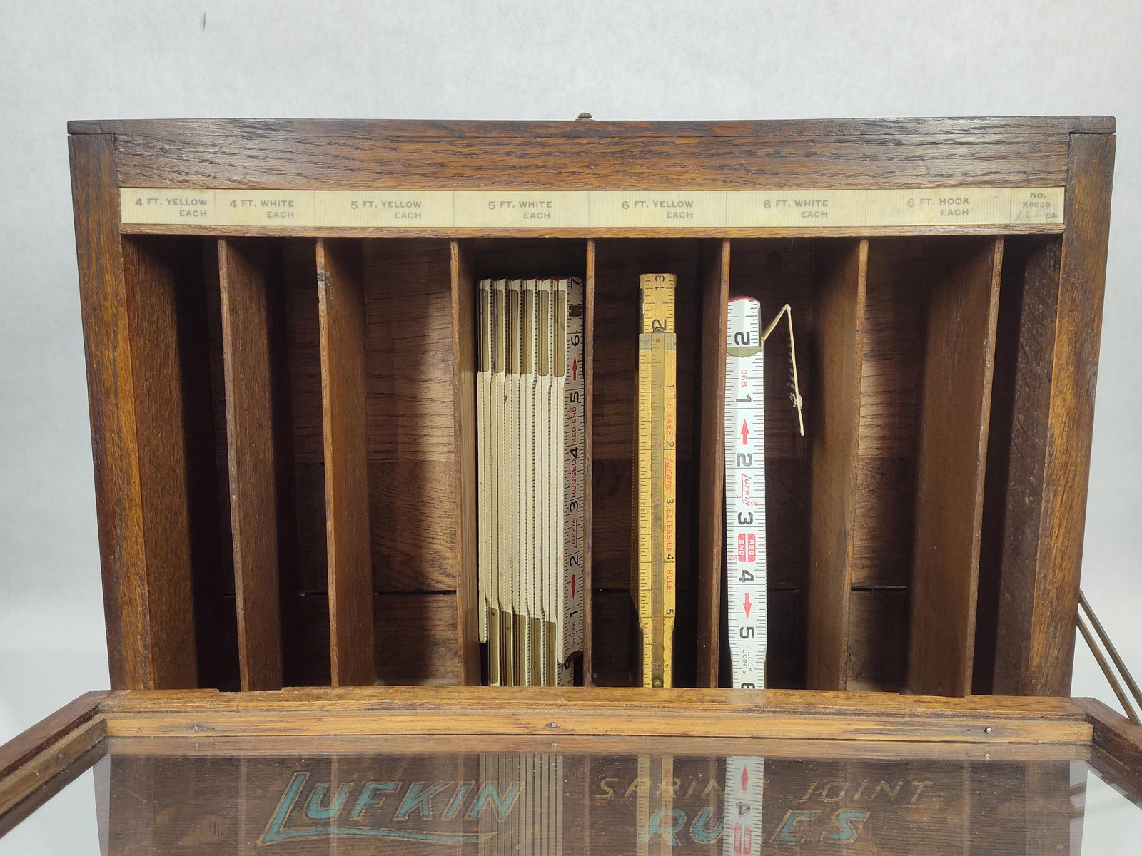 Lufkin Spring Joint Rules Oak Display Case - 5