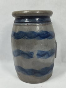 Excellent Stoneware Striper Jar