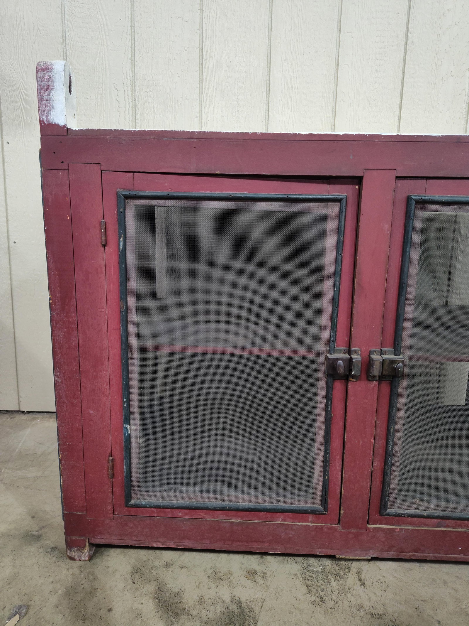 Primitive painted screened hanging pie safe - 3
