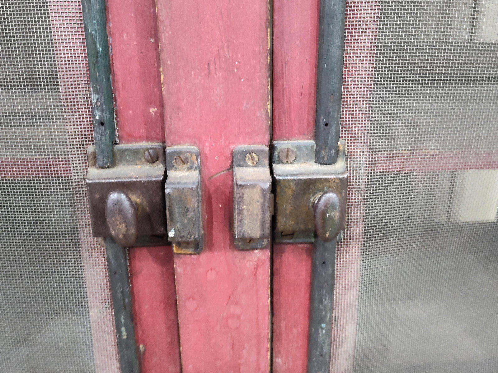 Primitive painted screened hanging pie safe - 4