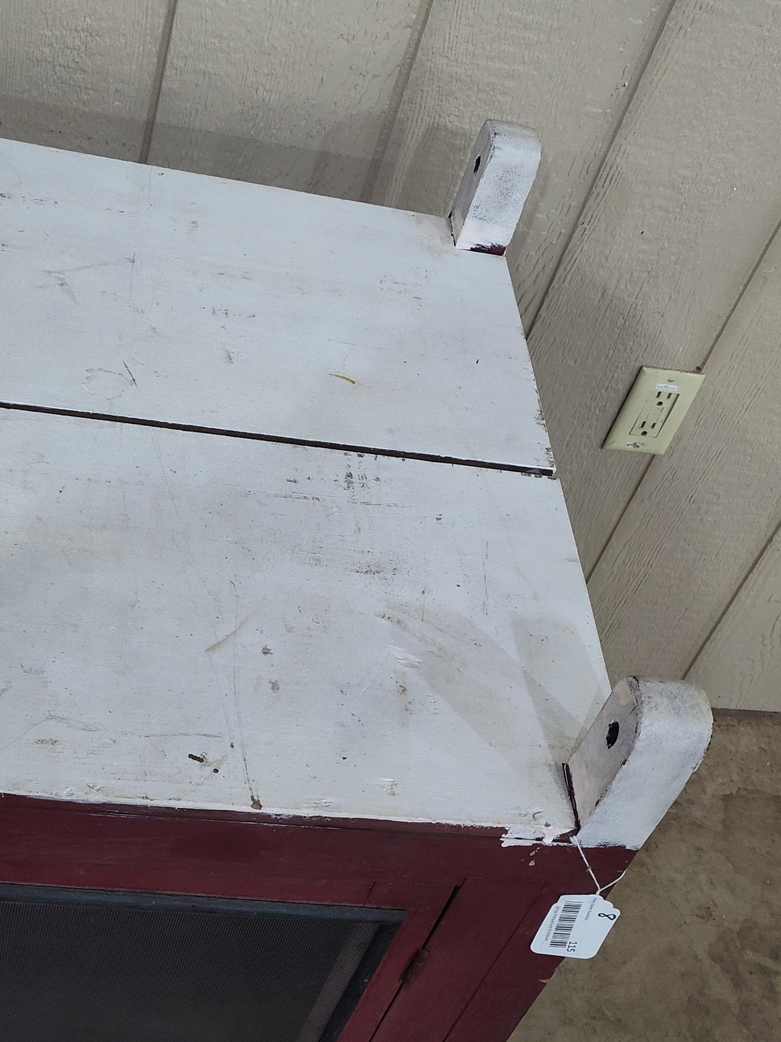 Primitive painted screened hanging pie safe - 7