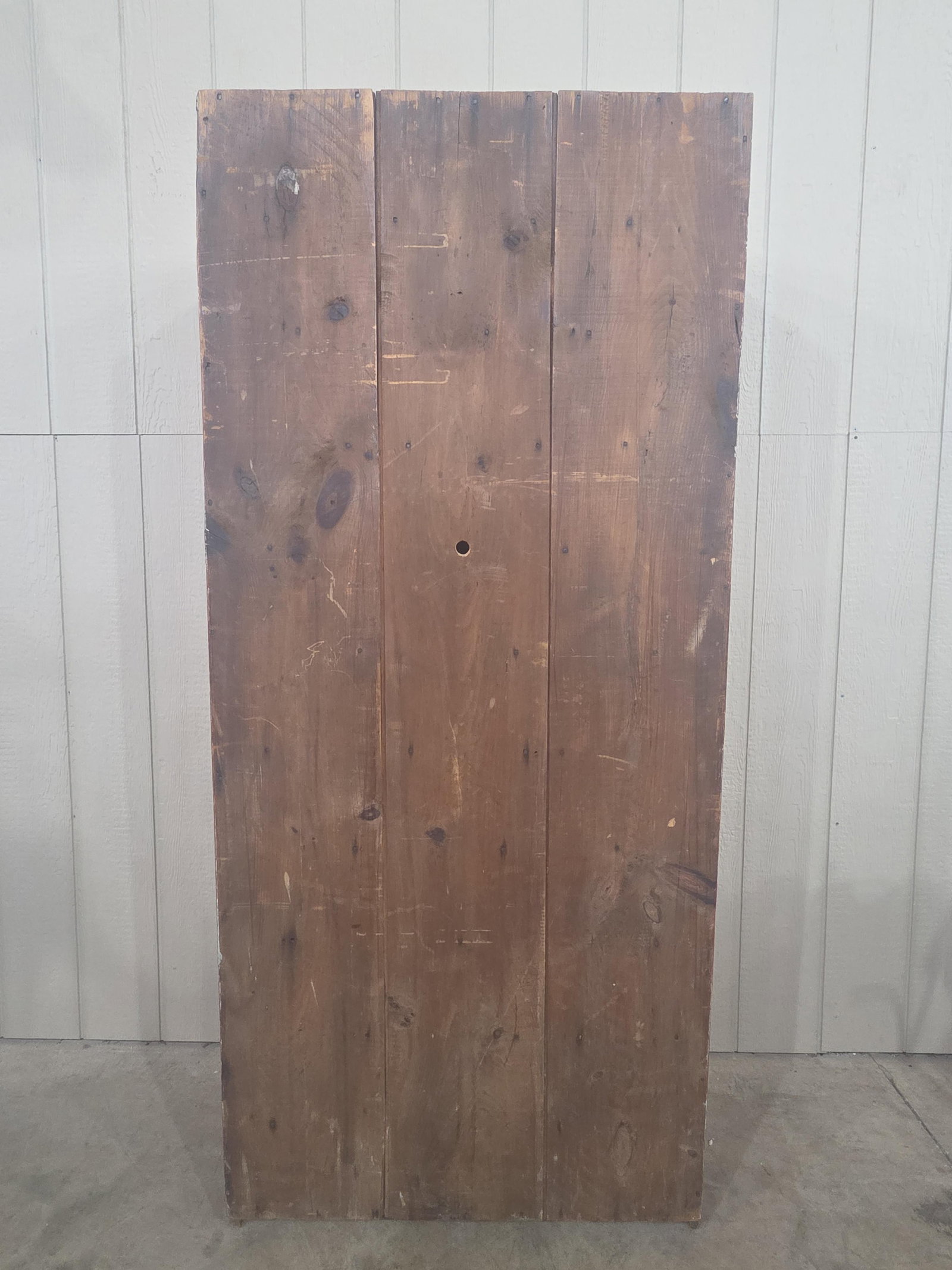 Excellent Primitive Red Painted Flatwall Cupboard - 10