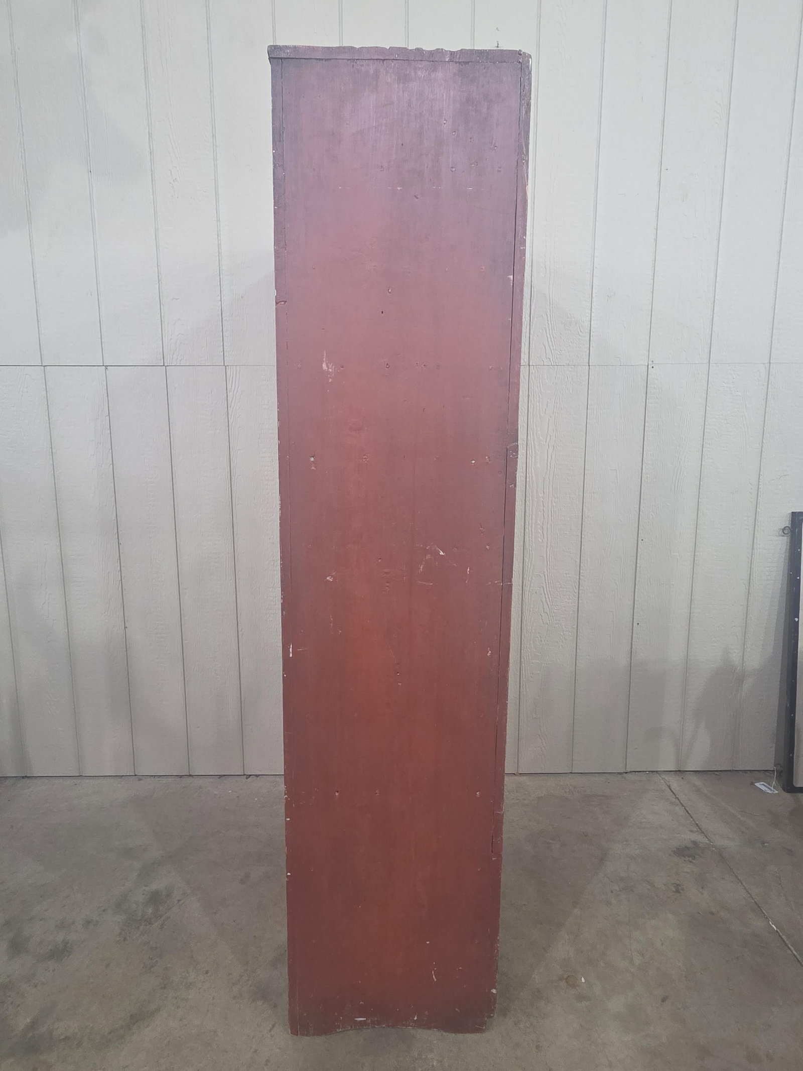 Excellent Primitive Red Painted Flatwall Cupboard - 11