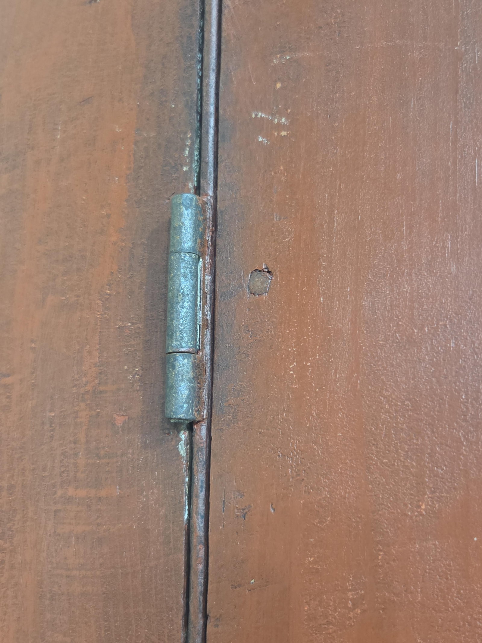 Excellent Primitive Red Painted Flatwall Cupboard - 12