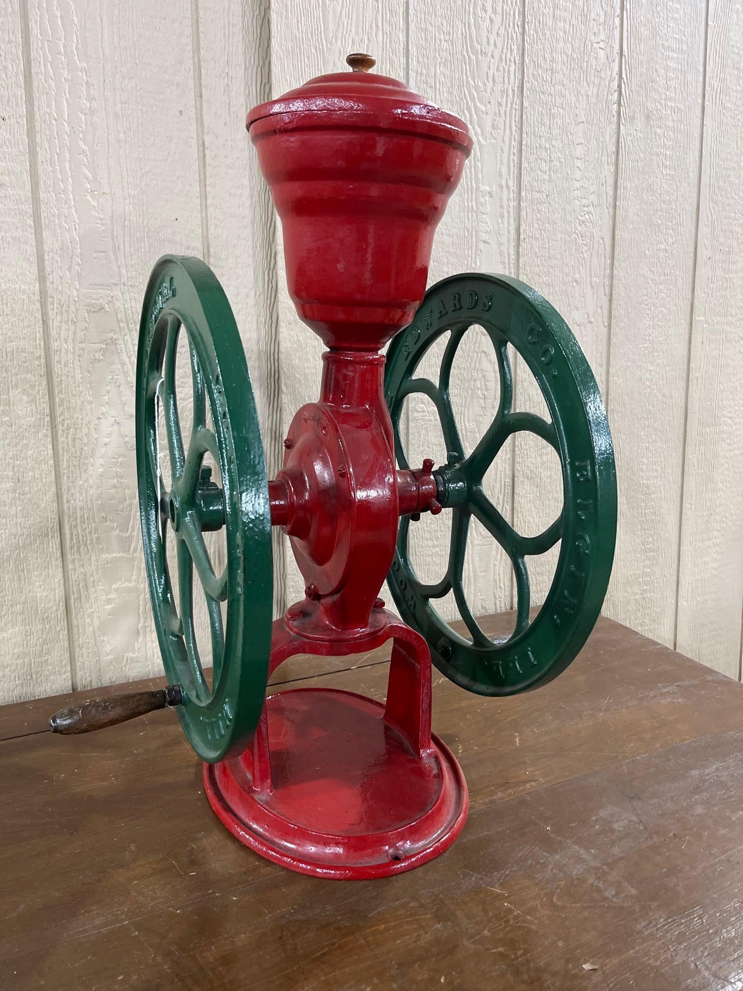 National Elgin Coffee Mill: Excellent restored condition! All wheels and gears move good.