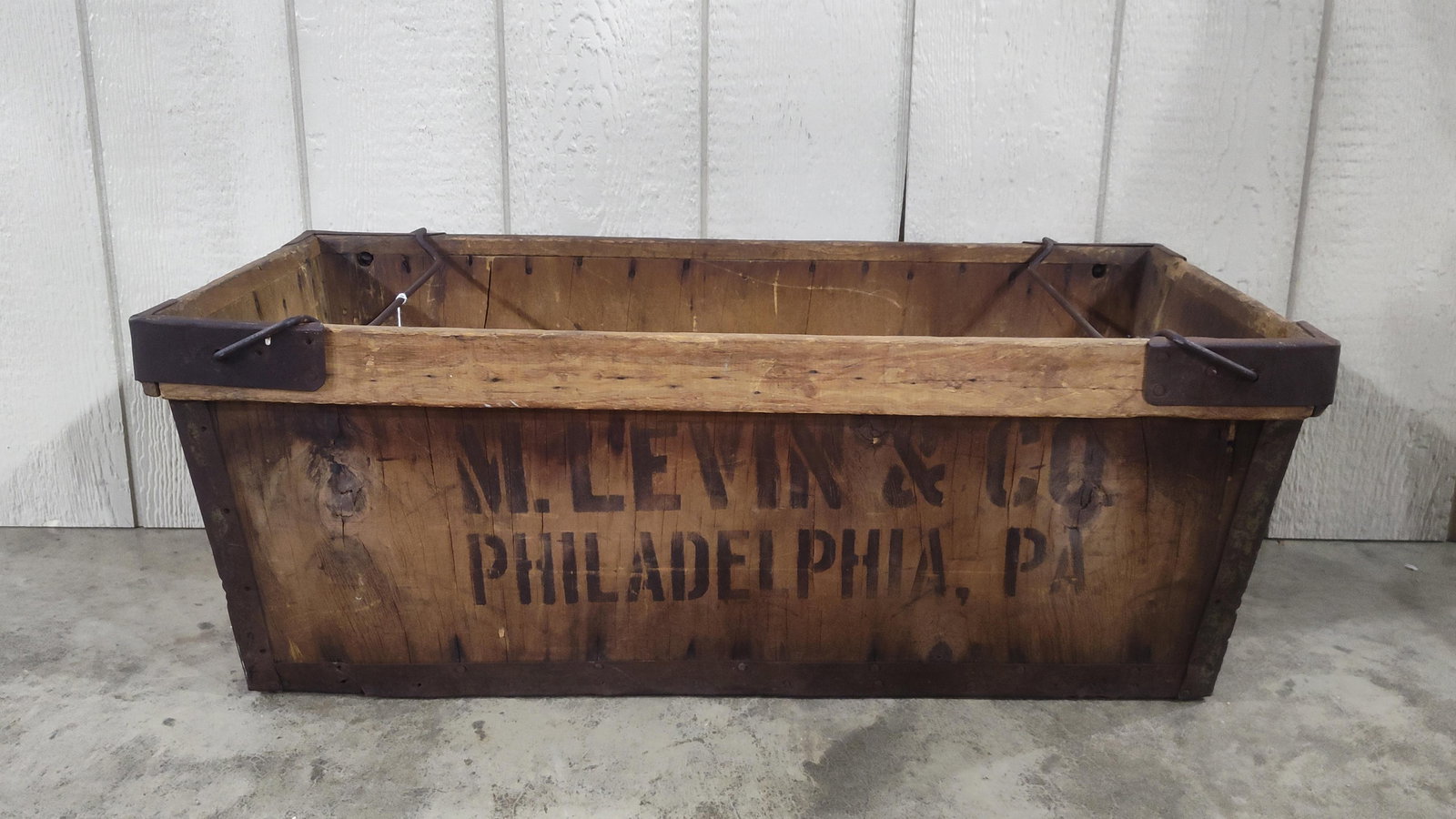 M. Levin & Co. Banana Box: 34.5in long 15.5in wide 13in high.