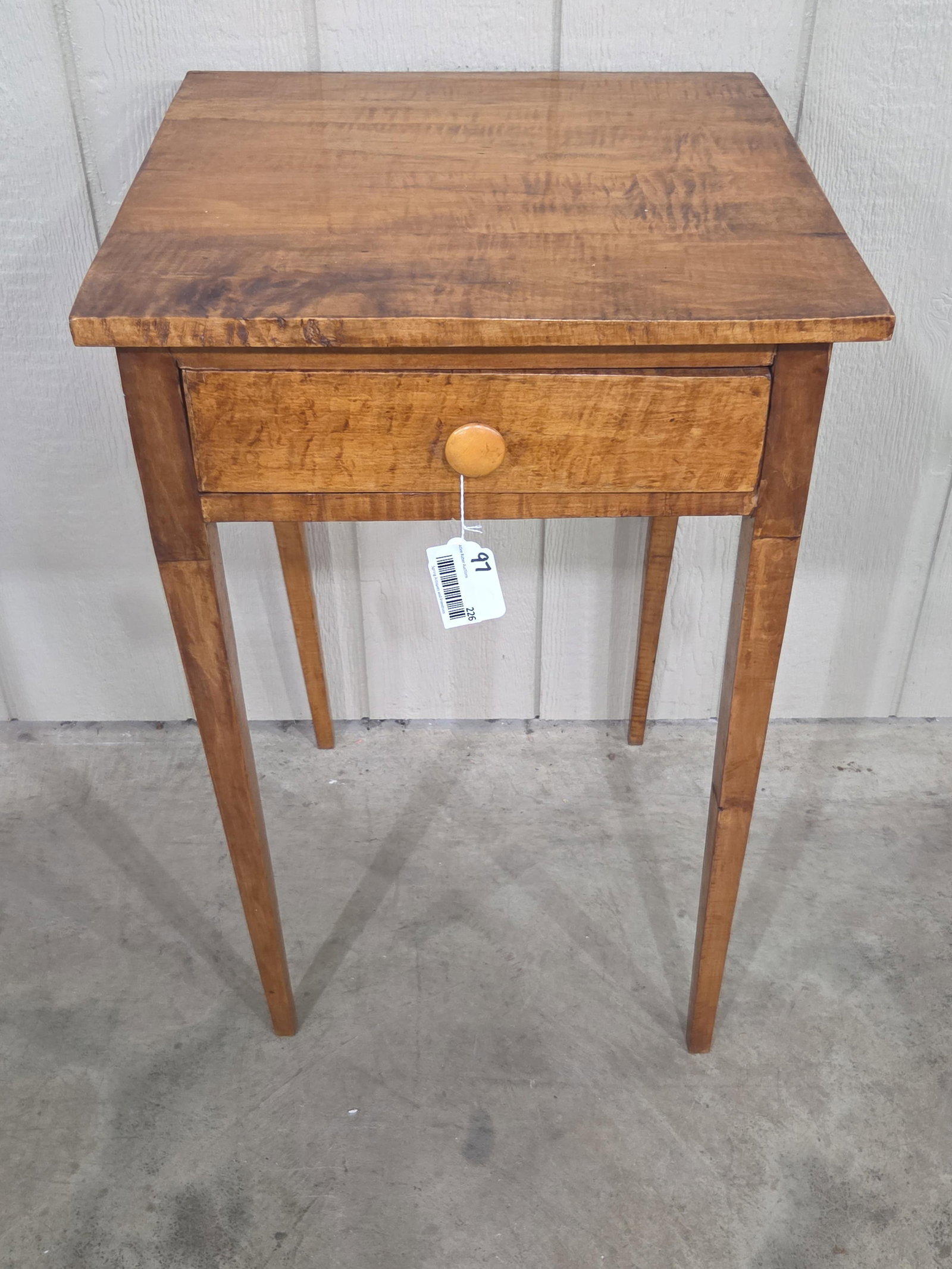 Early American Tiger Maple 1-drw Table (1 of 9)